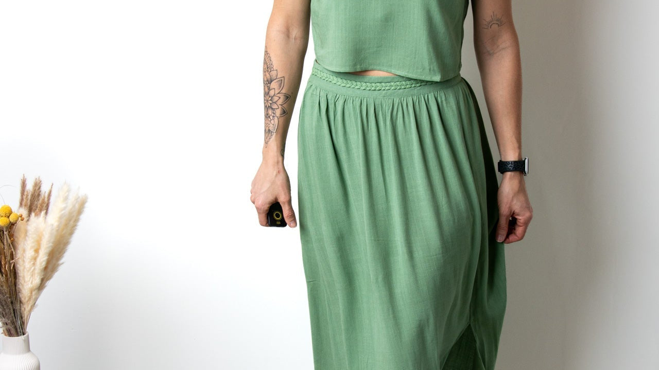 Robe de cérémonie verte élégante La Boutique de Lydie