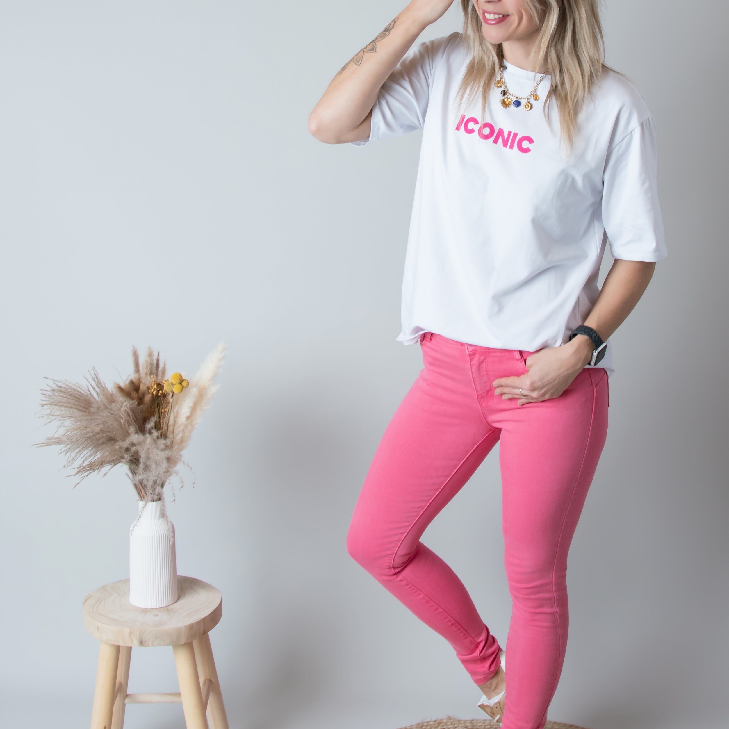 Jean Skinny Rose Azalée