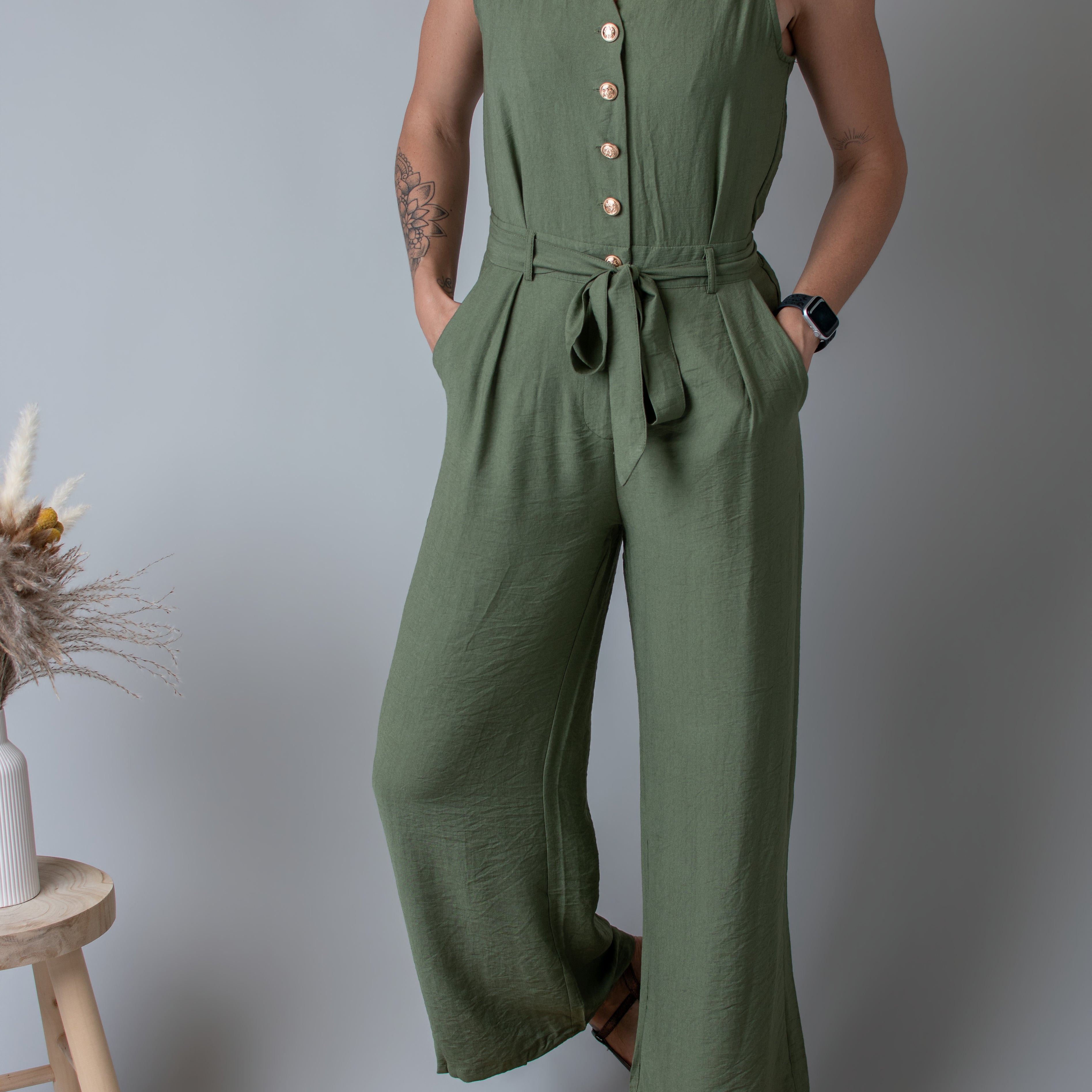 Combinaison Femme, pantalon kaki