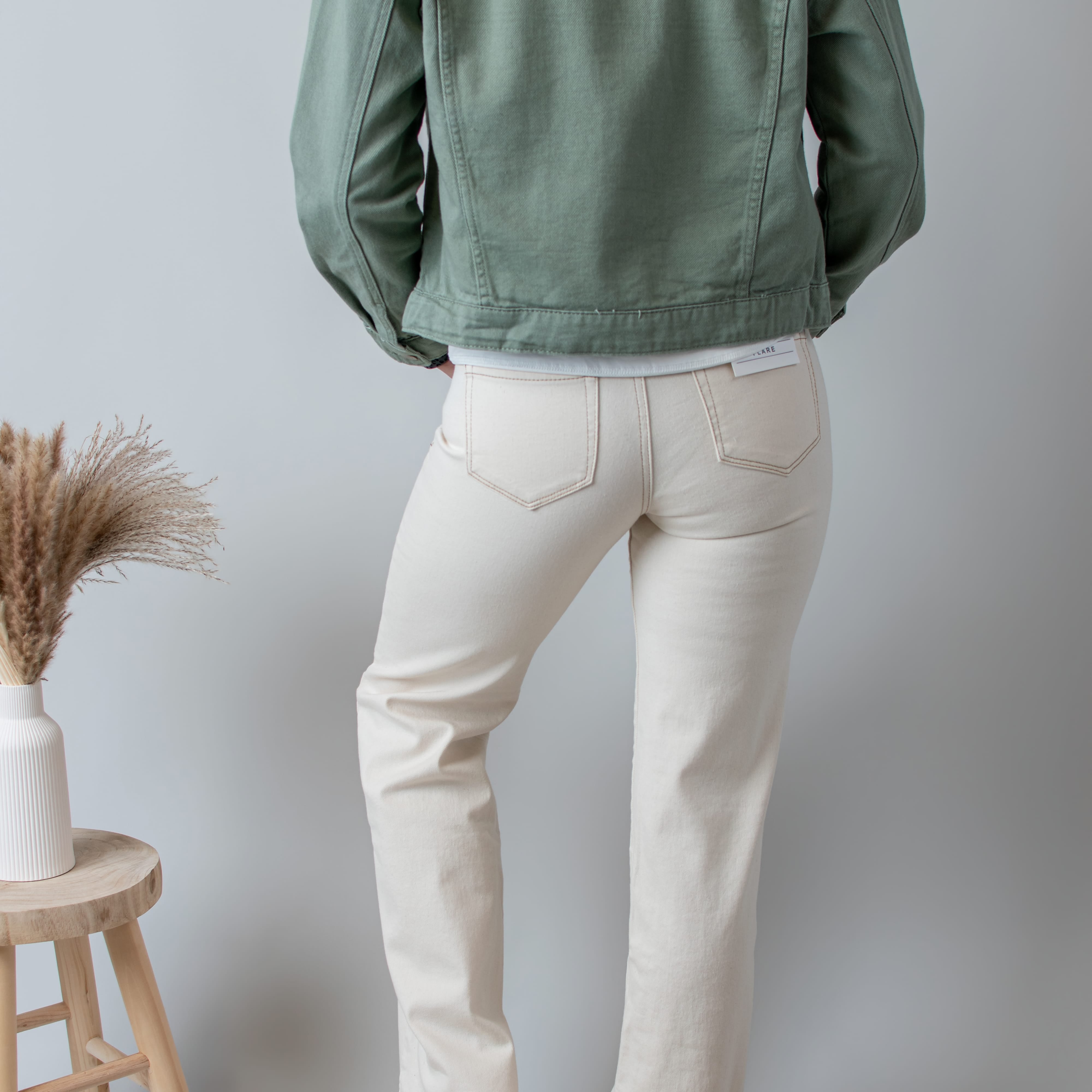 Pantalon flare beige