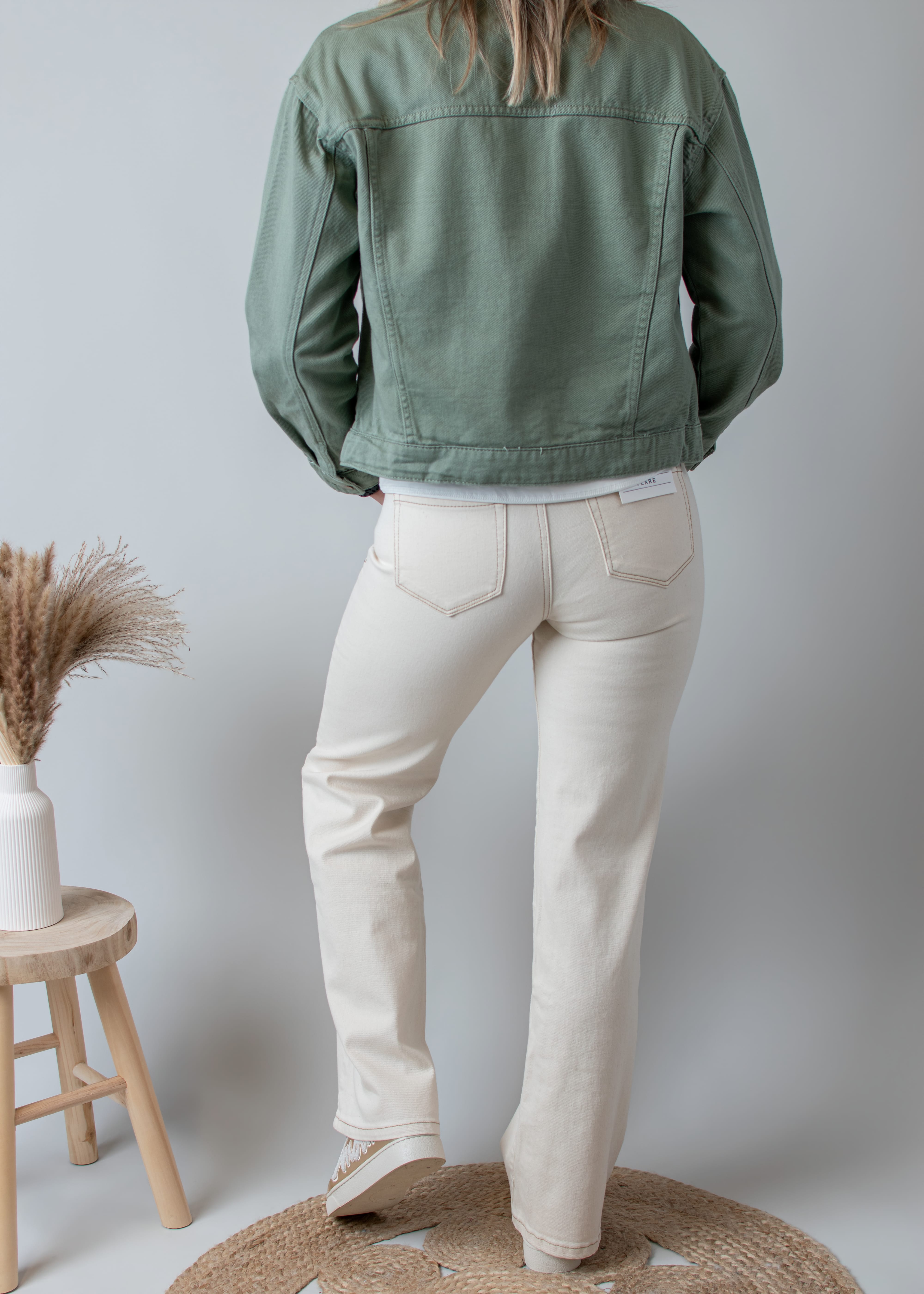 Pantalon flare beige