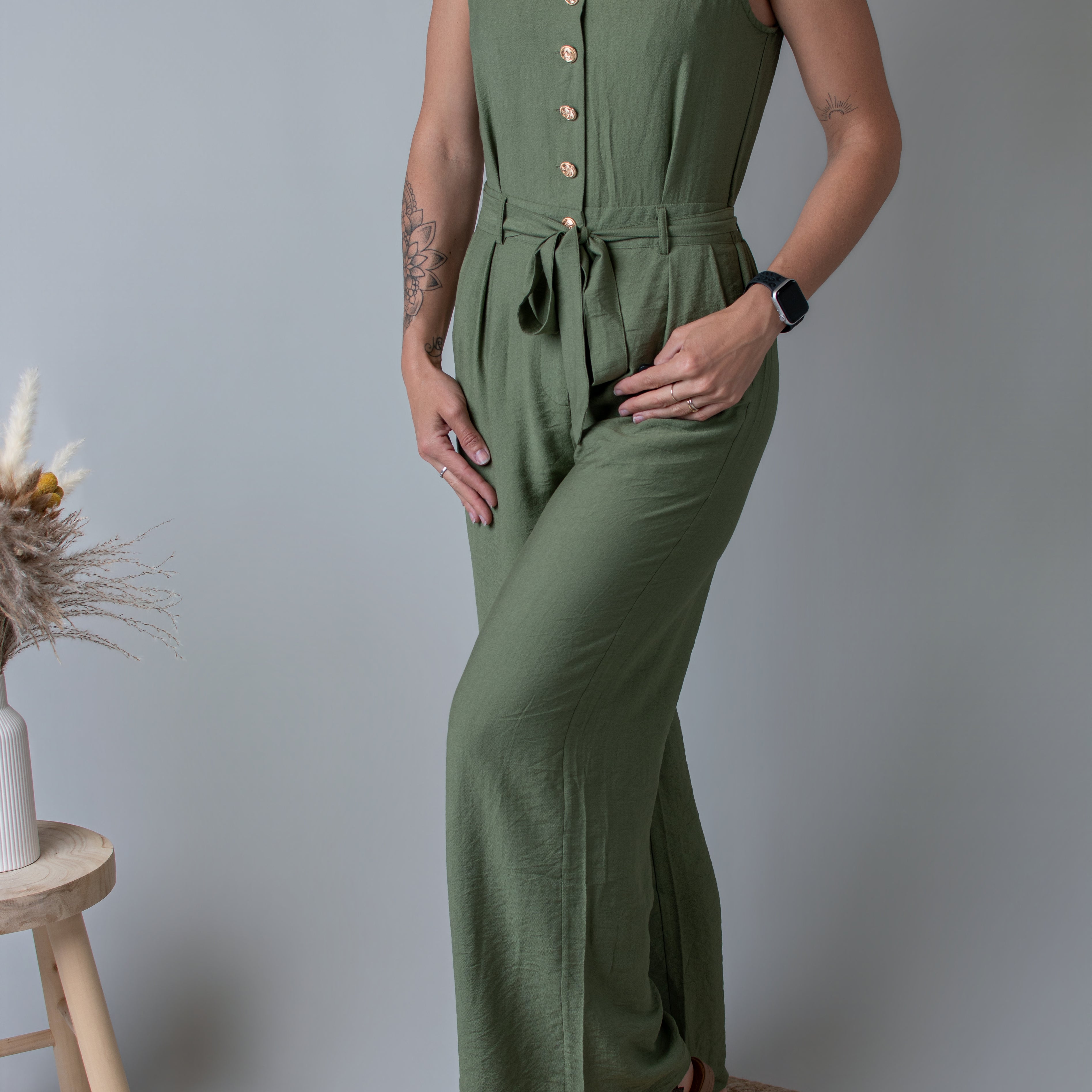 Combinaison Femme, pantalon kaki