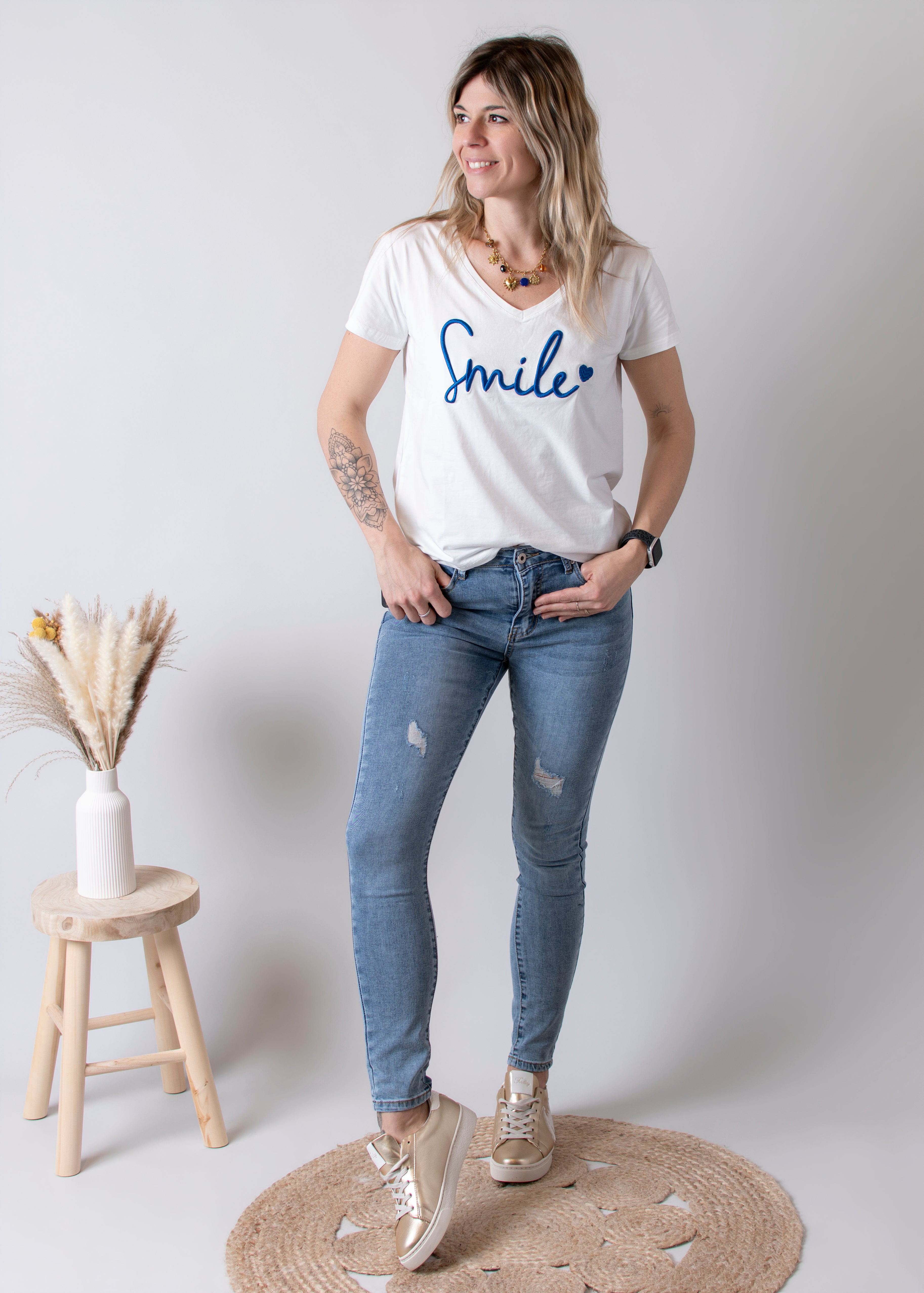 Jean skinny bleu clair delavé