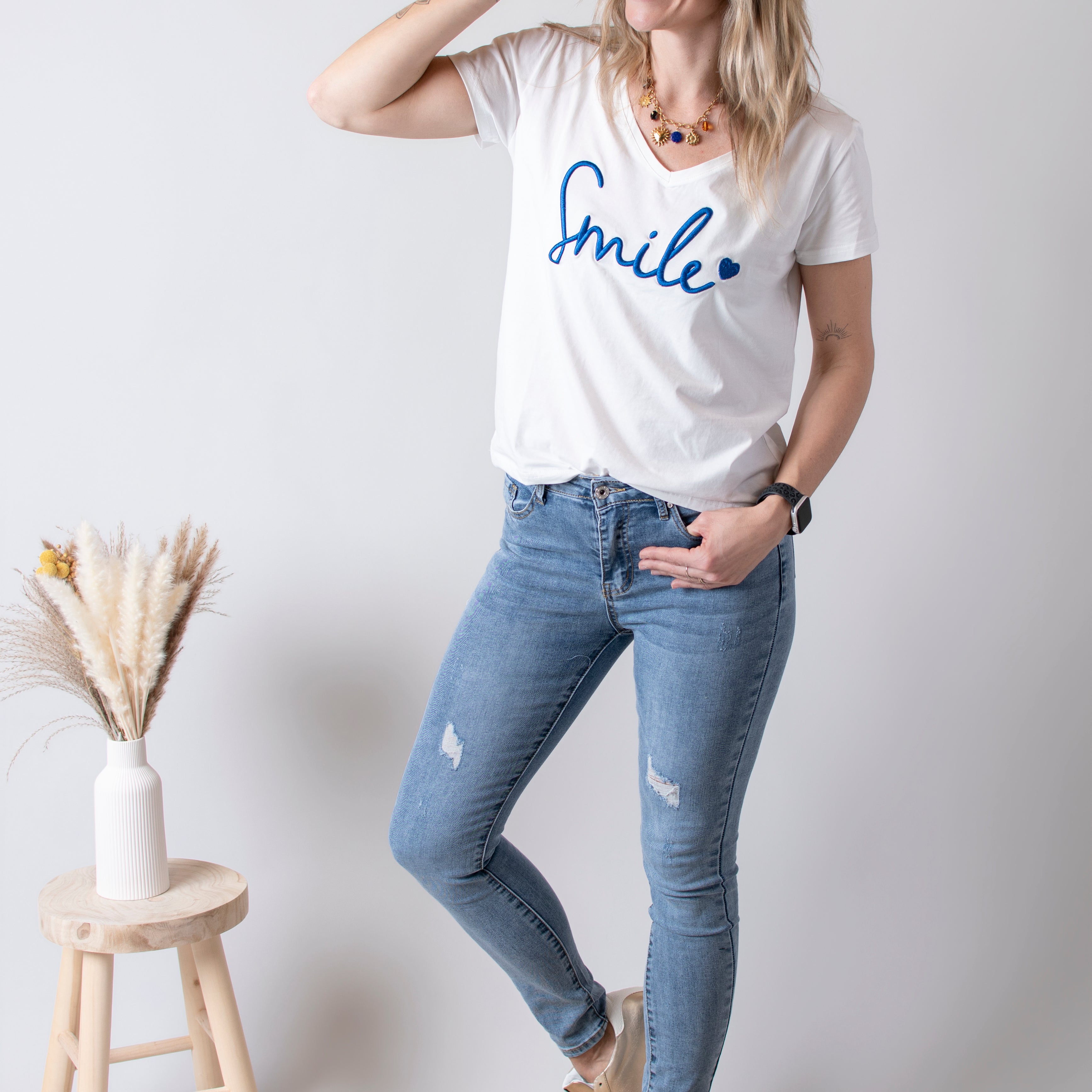 Jean skinny bleu clair delavé