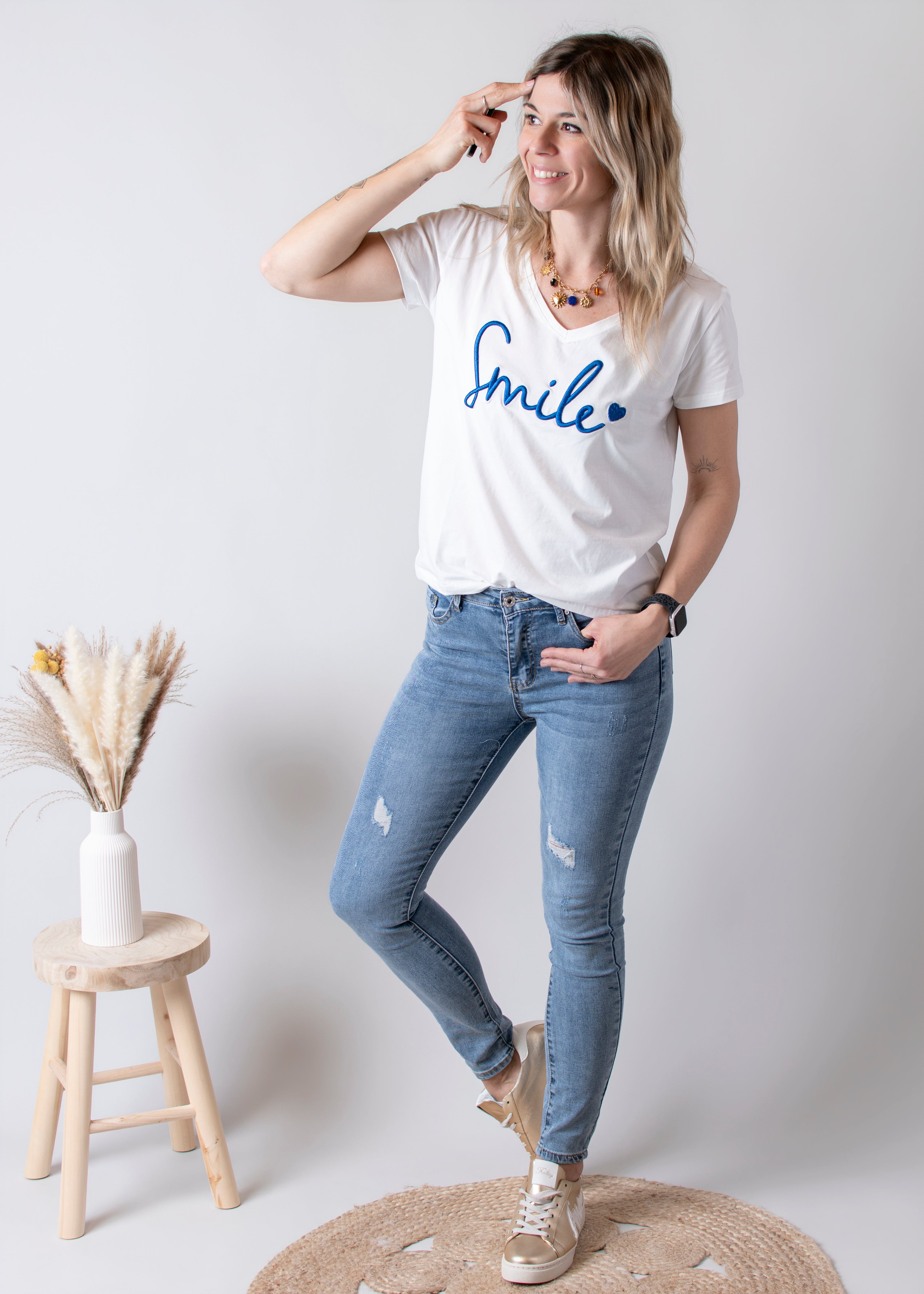 Jean skinny bleu clair delavé