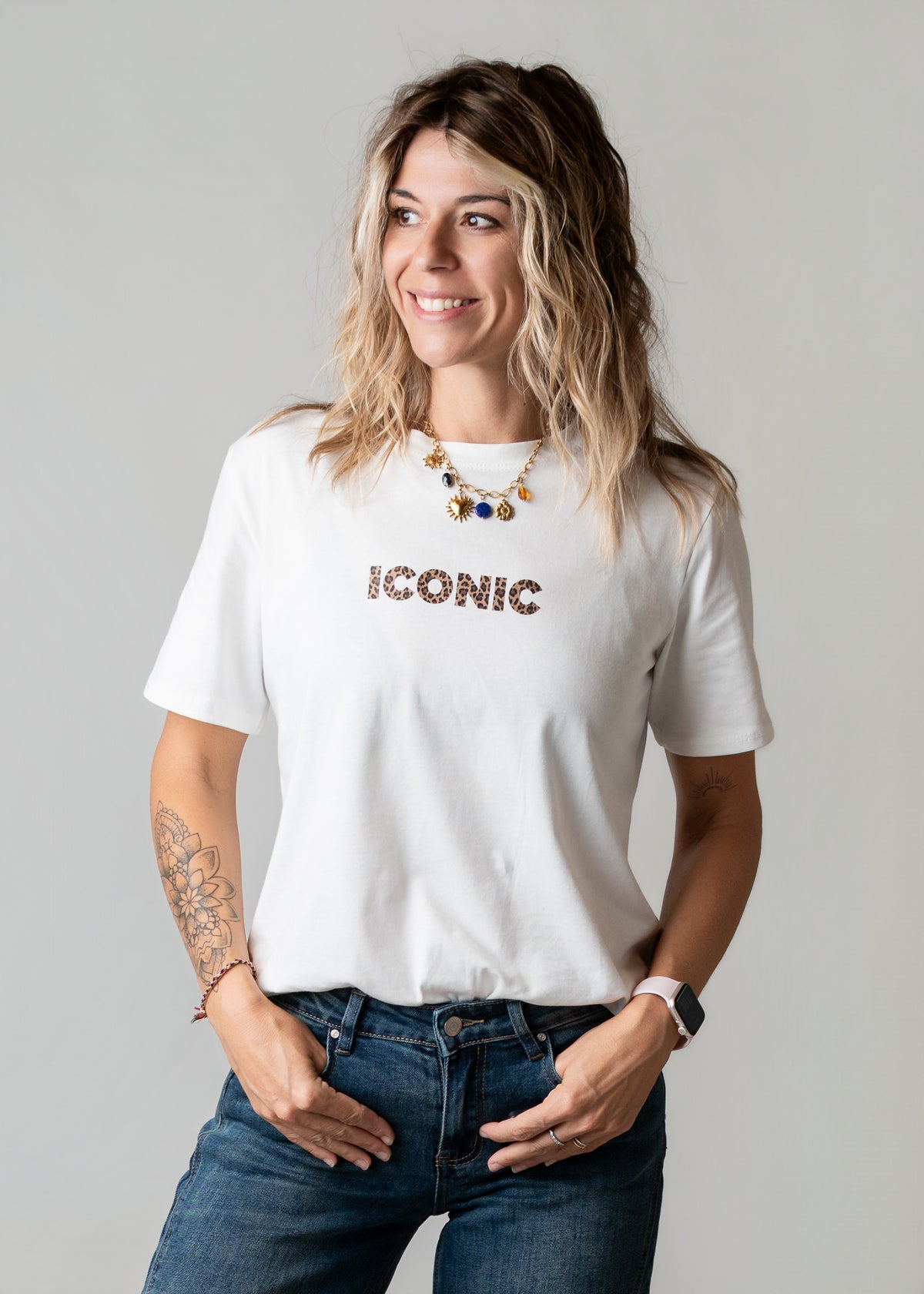 T-shirt blanc Iconic léopard la boutique de lydie