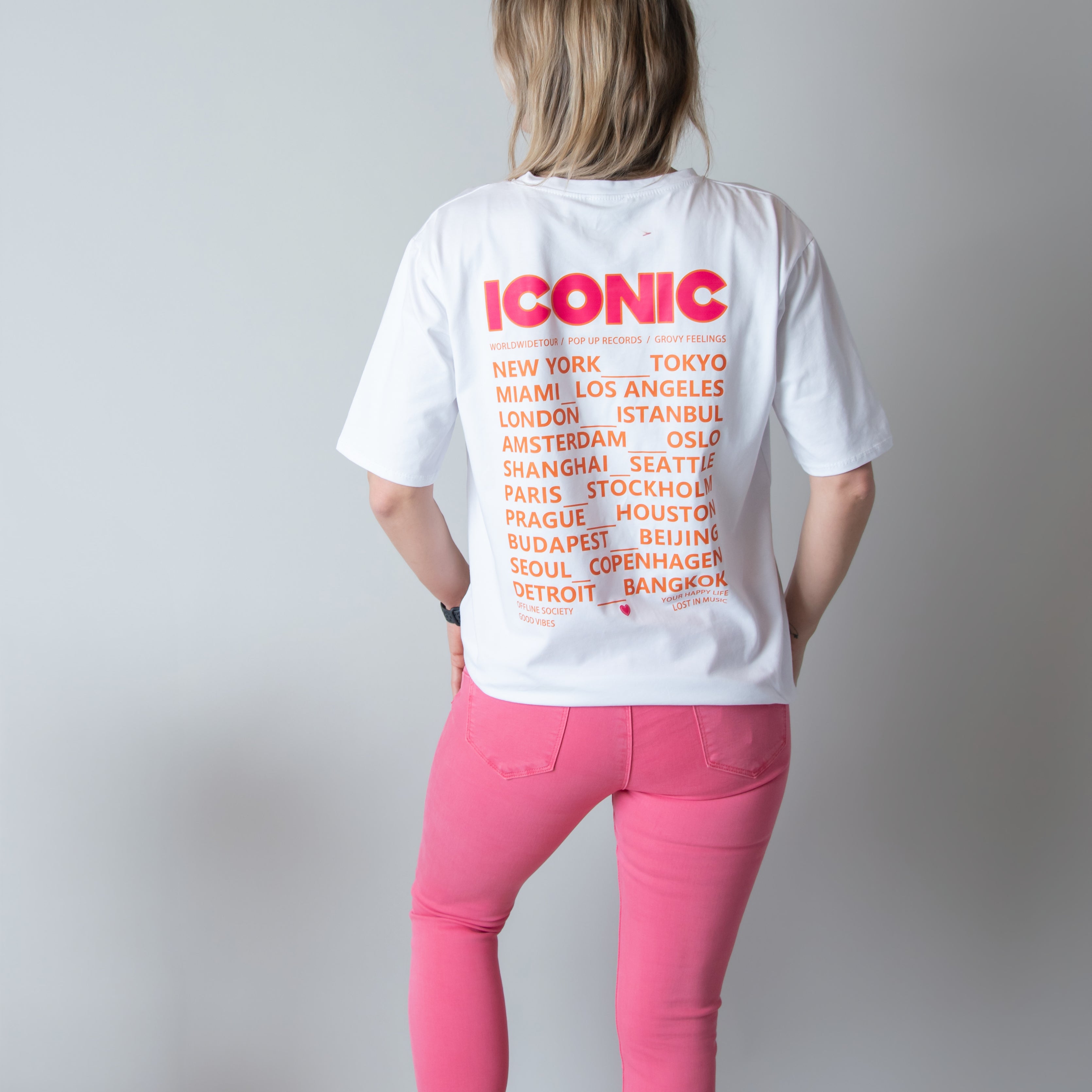 T-shirt Blanc Iconic Fuchsia la boutique de lydie
