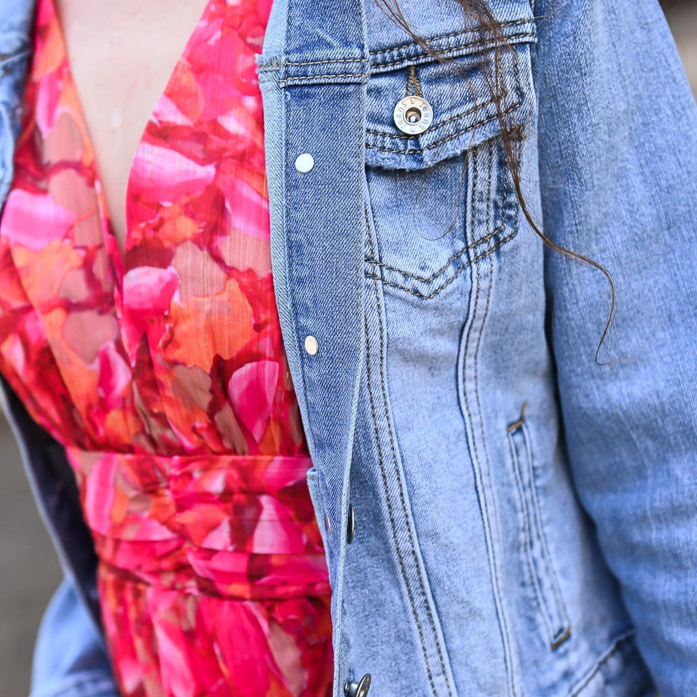 Robe longue rose fleuri