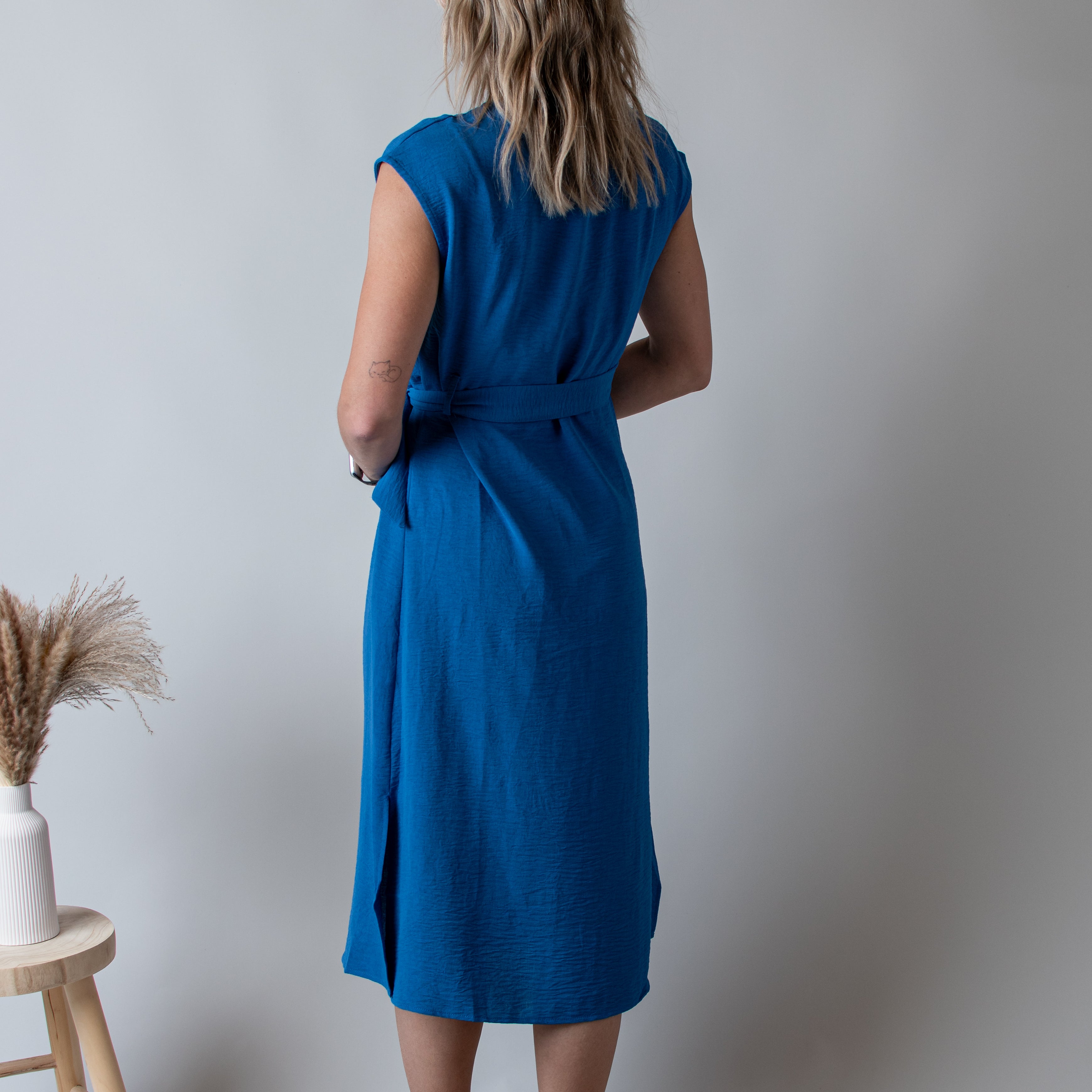 Robe Mi-Longue Bleu Électrique