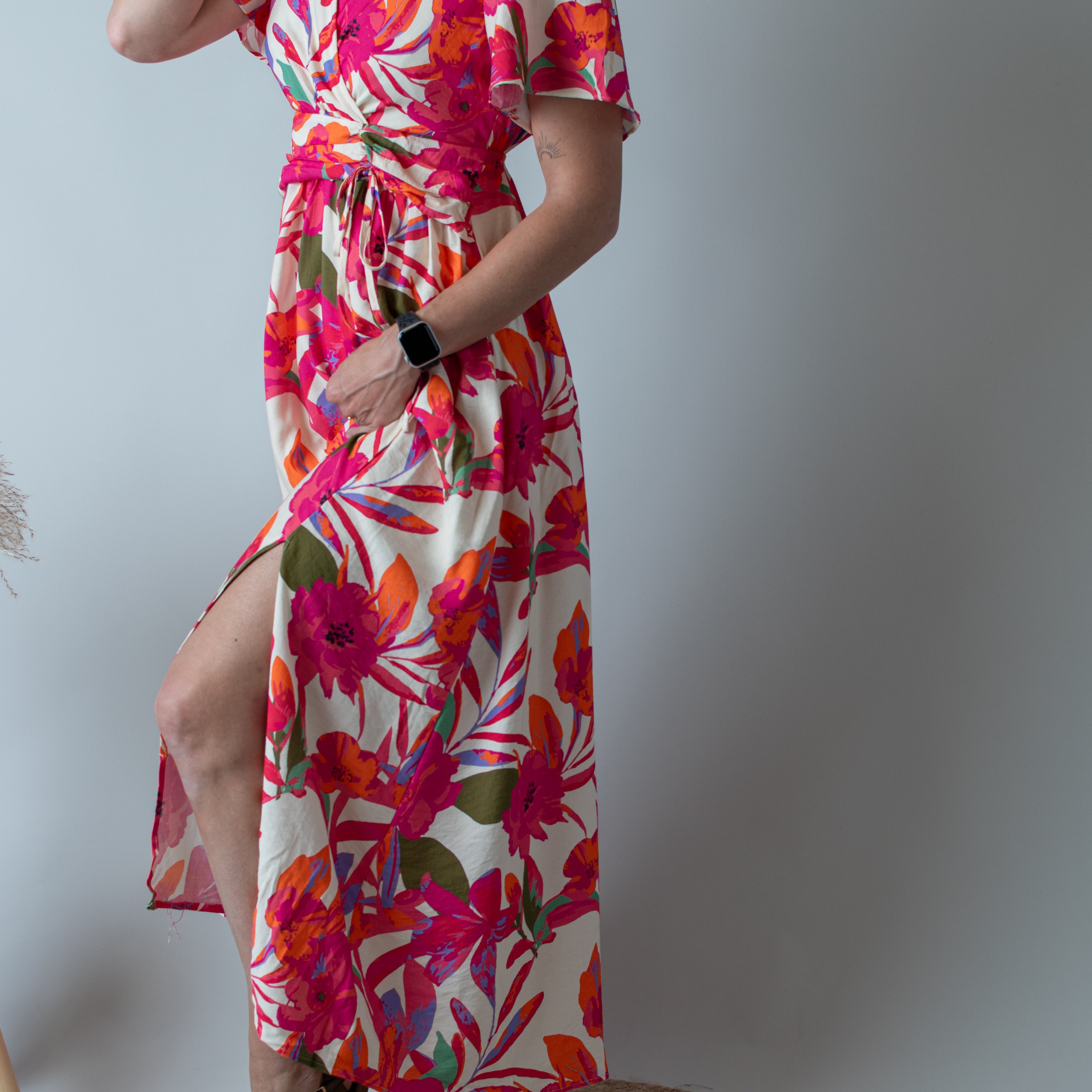 Robe Longue Fleurs Tropicale