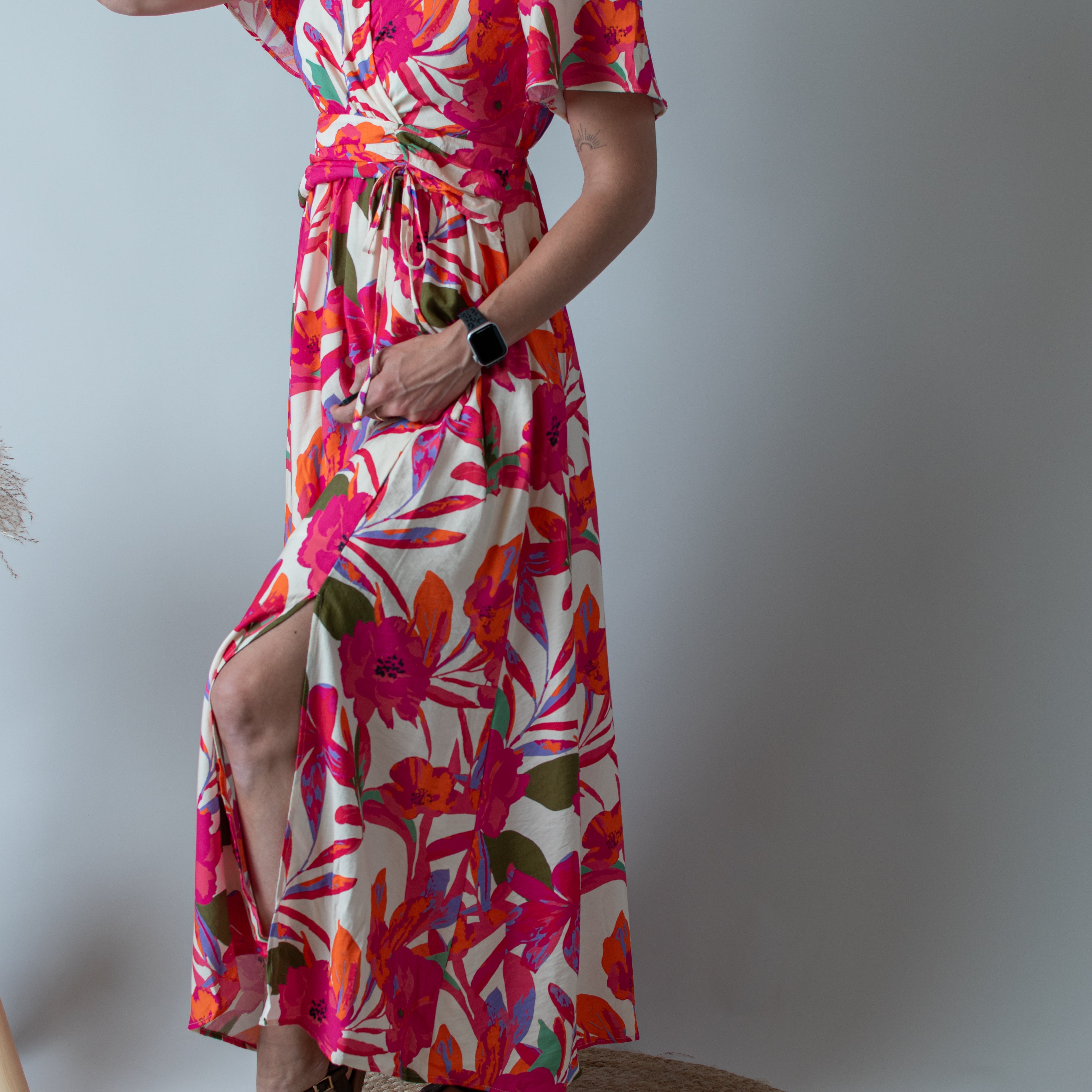 Robe Longue Fleurs Tropicale