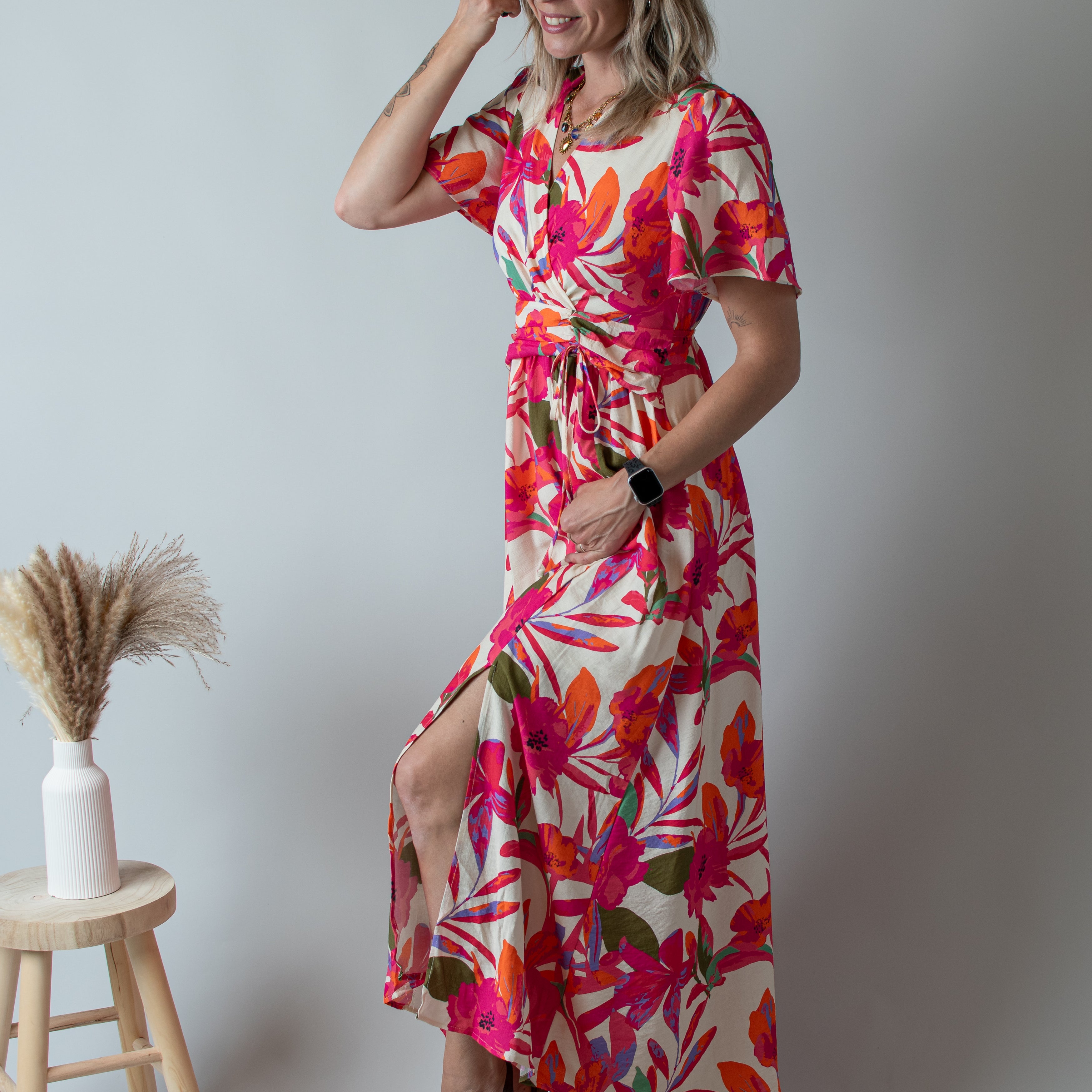 Robe Longue Fleurs Tropicales la boutique de lydie
