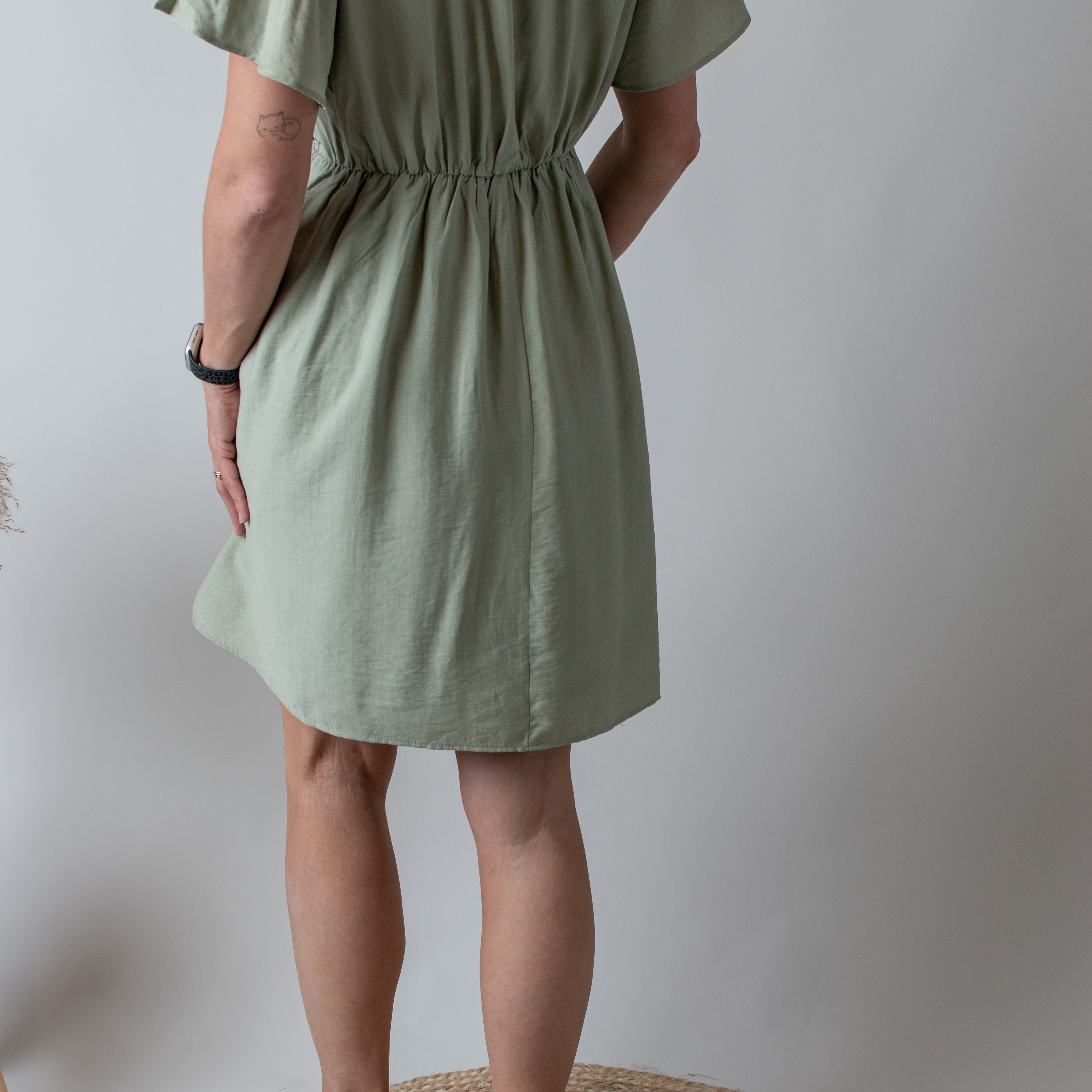 Robe Courte Vert Sauge