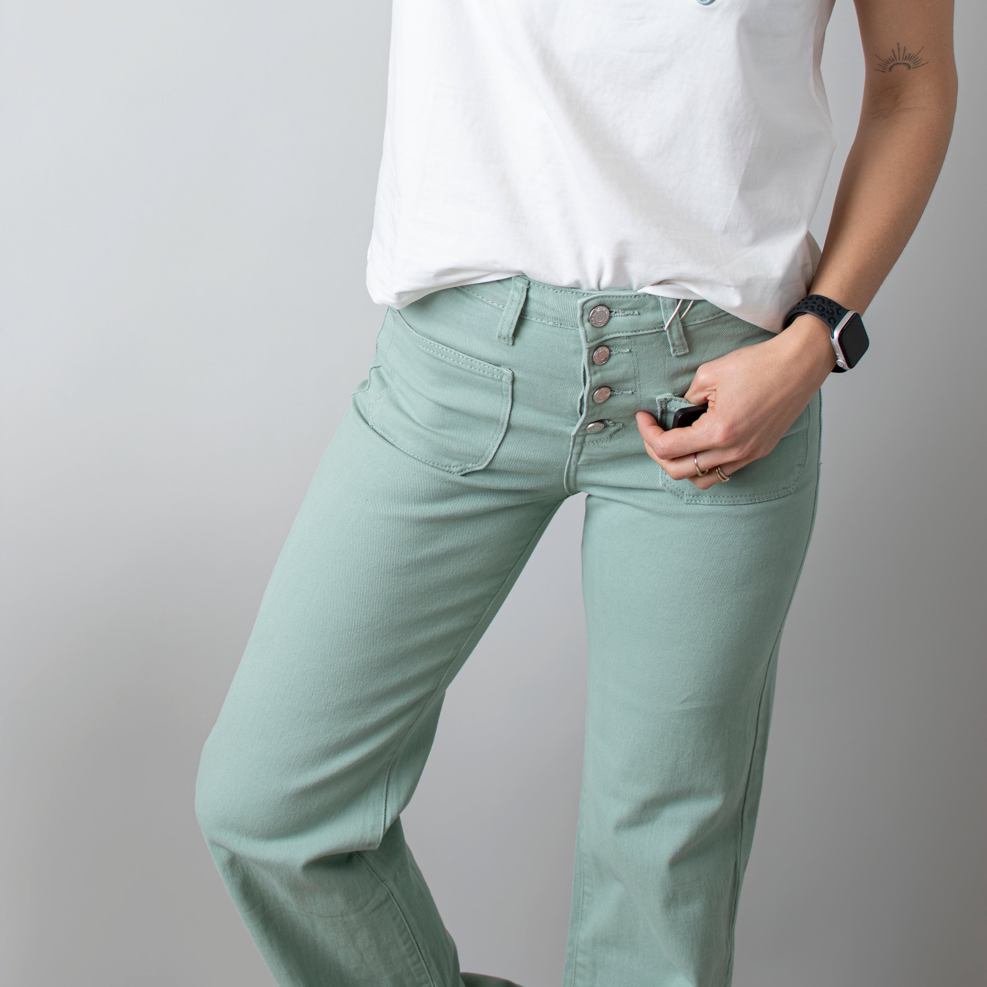 Pantalon Flare Vert Sauge femme
