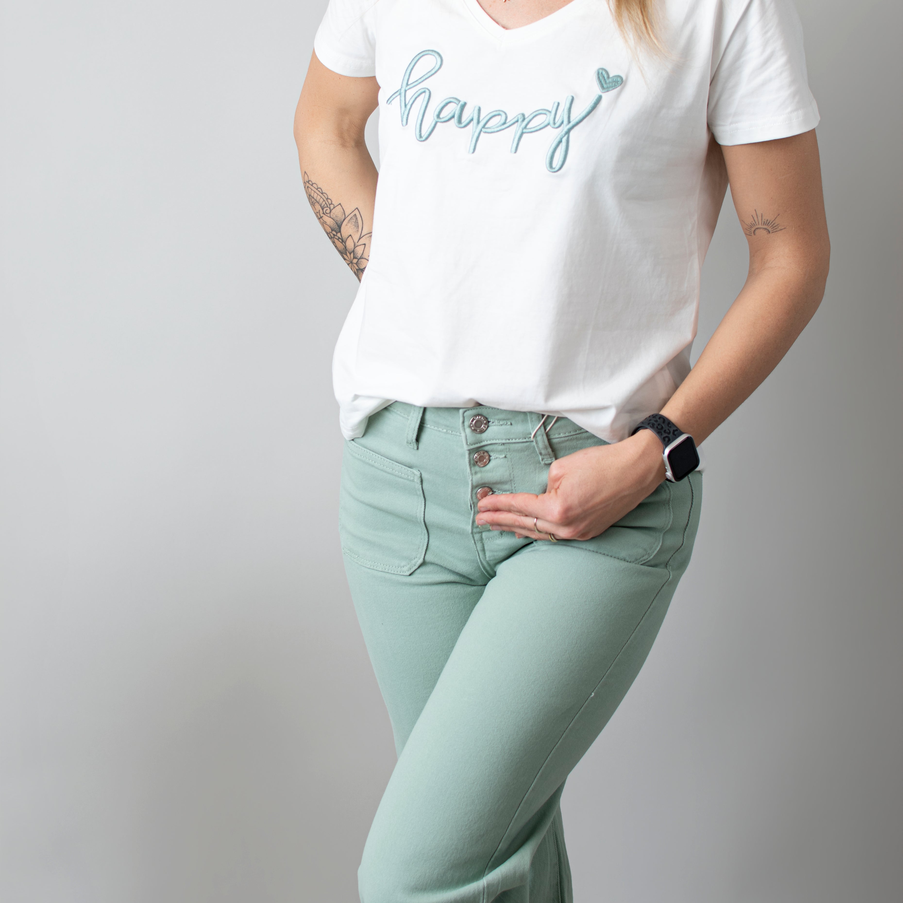 Pantalon Flare Vert Sauge femme