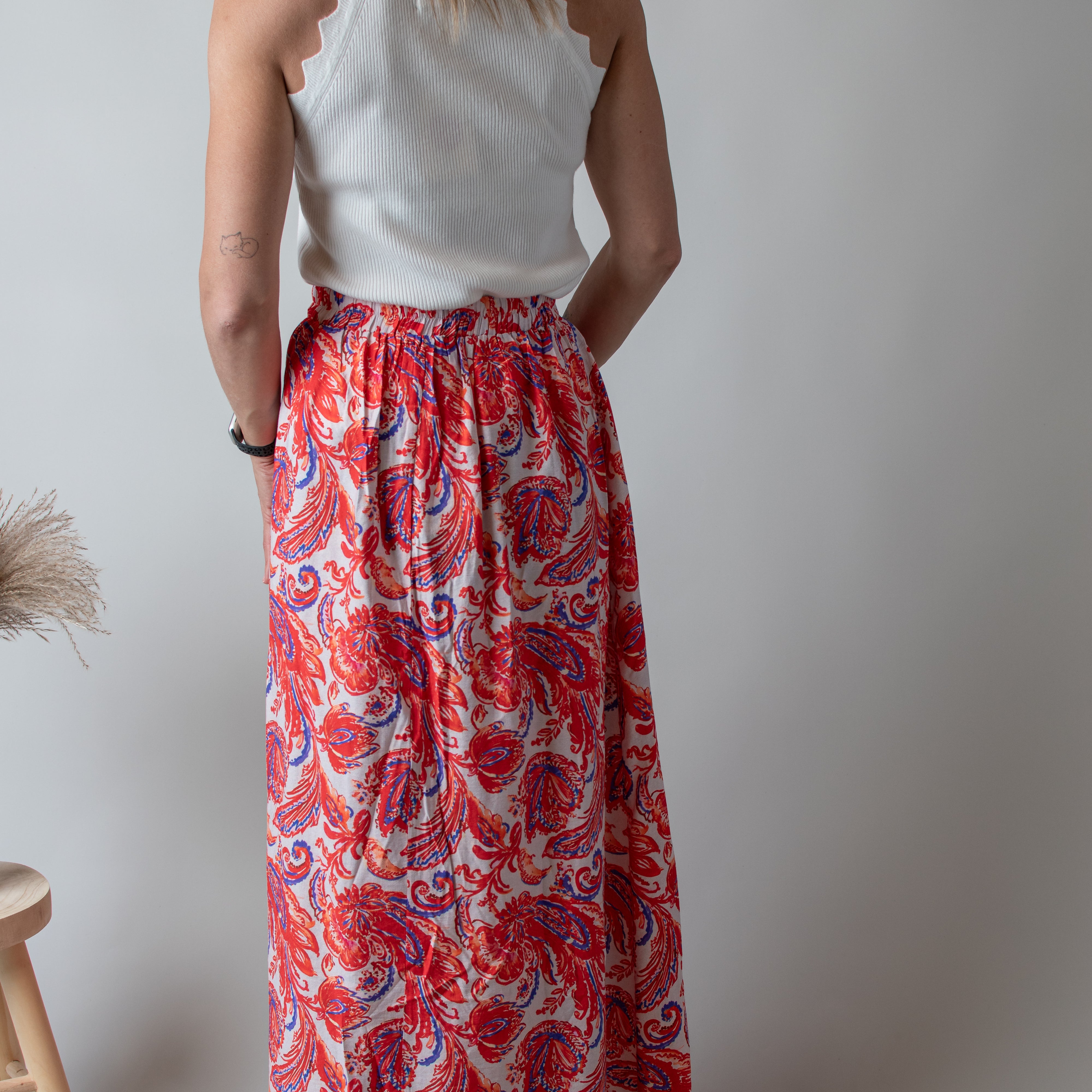 Débardeur côtelée blanc coupe américaine,