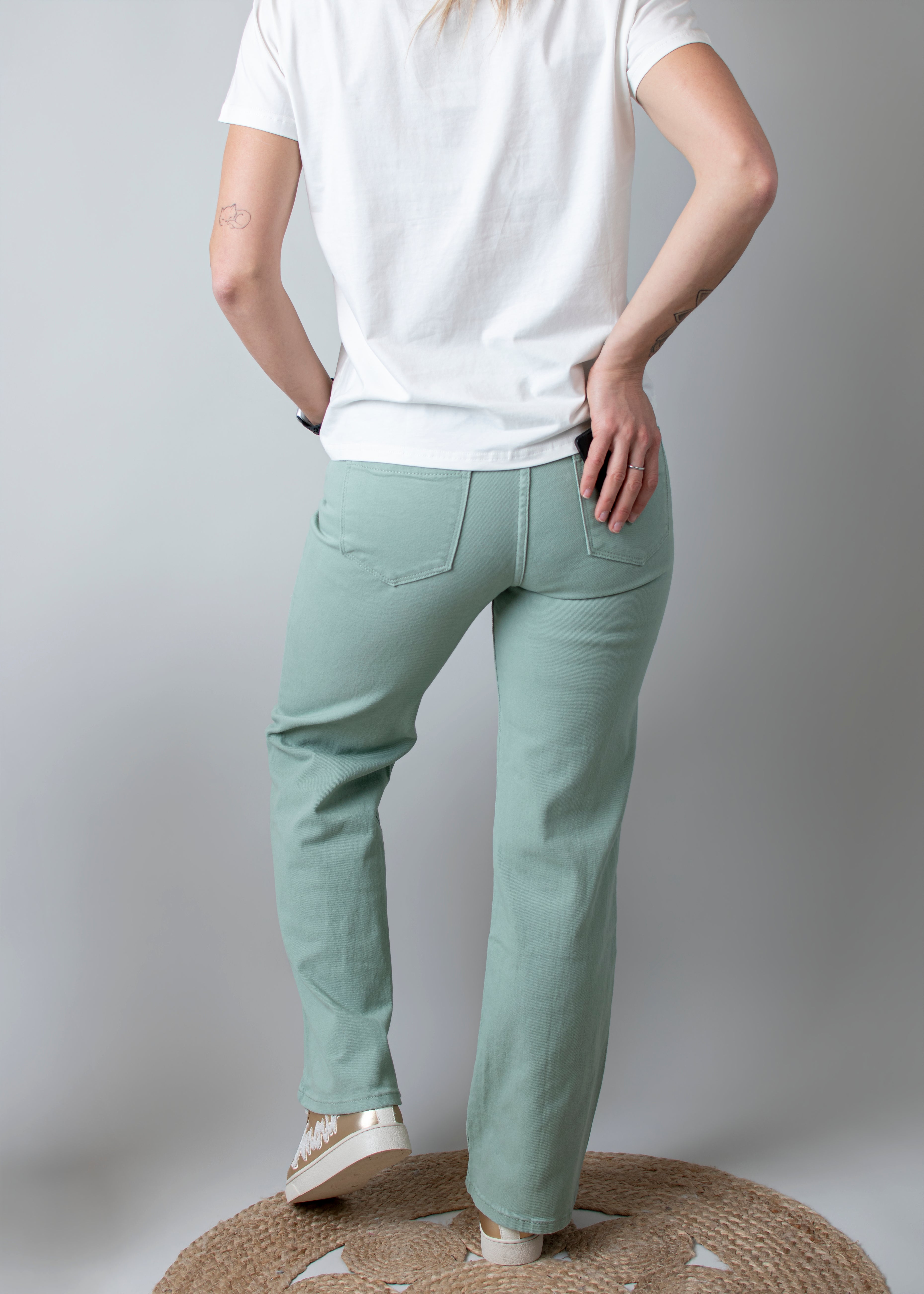 Pantalon Flare Vert Sauge femme