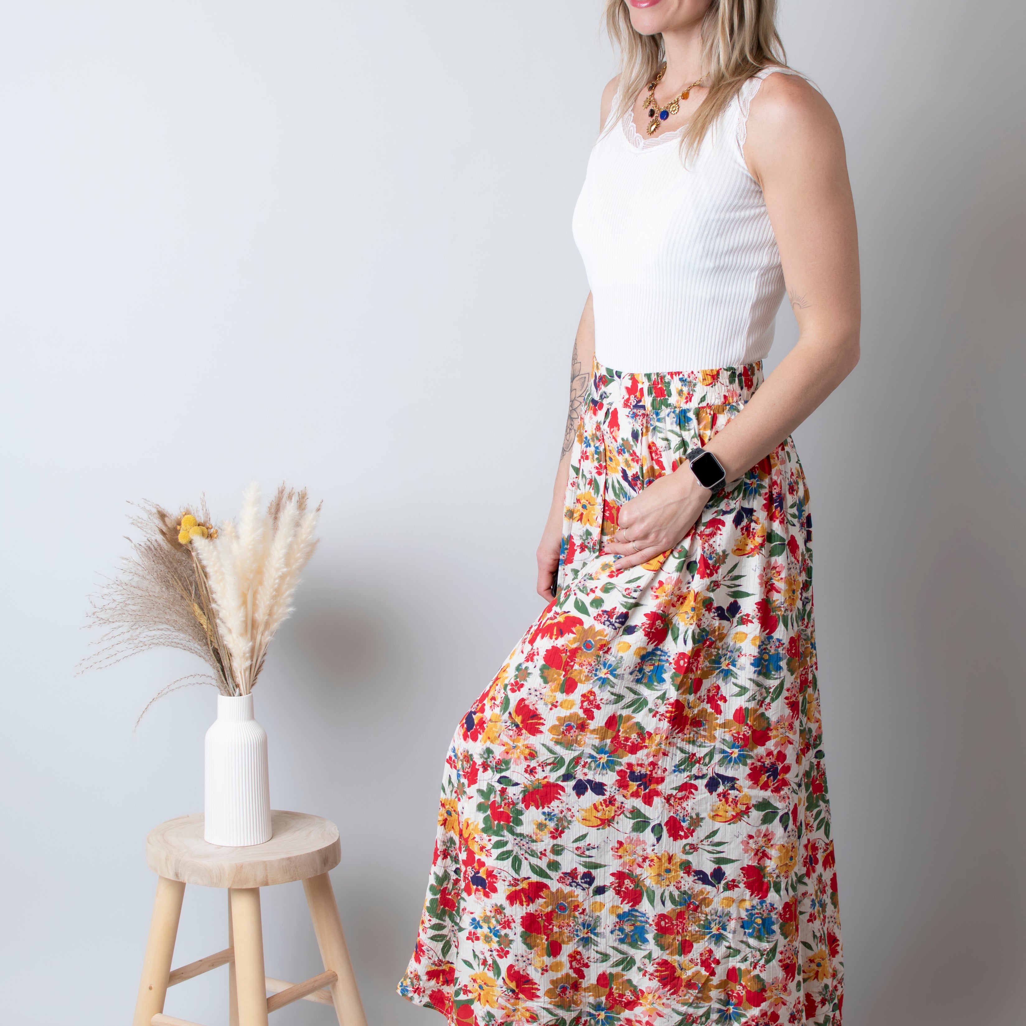 Jupe longue fleuri la boutique de lydie