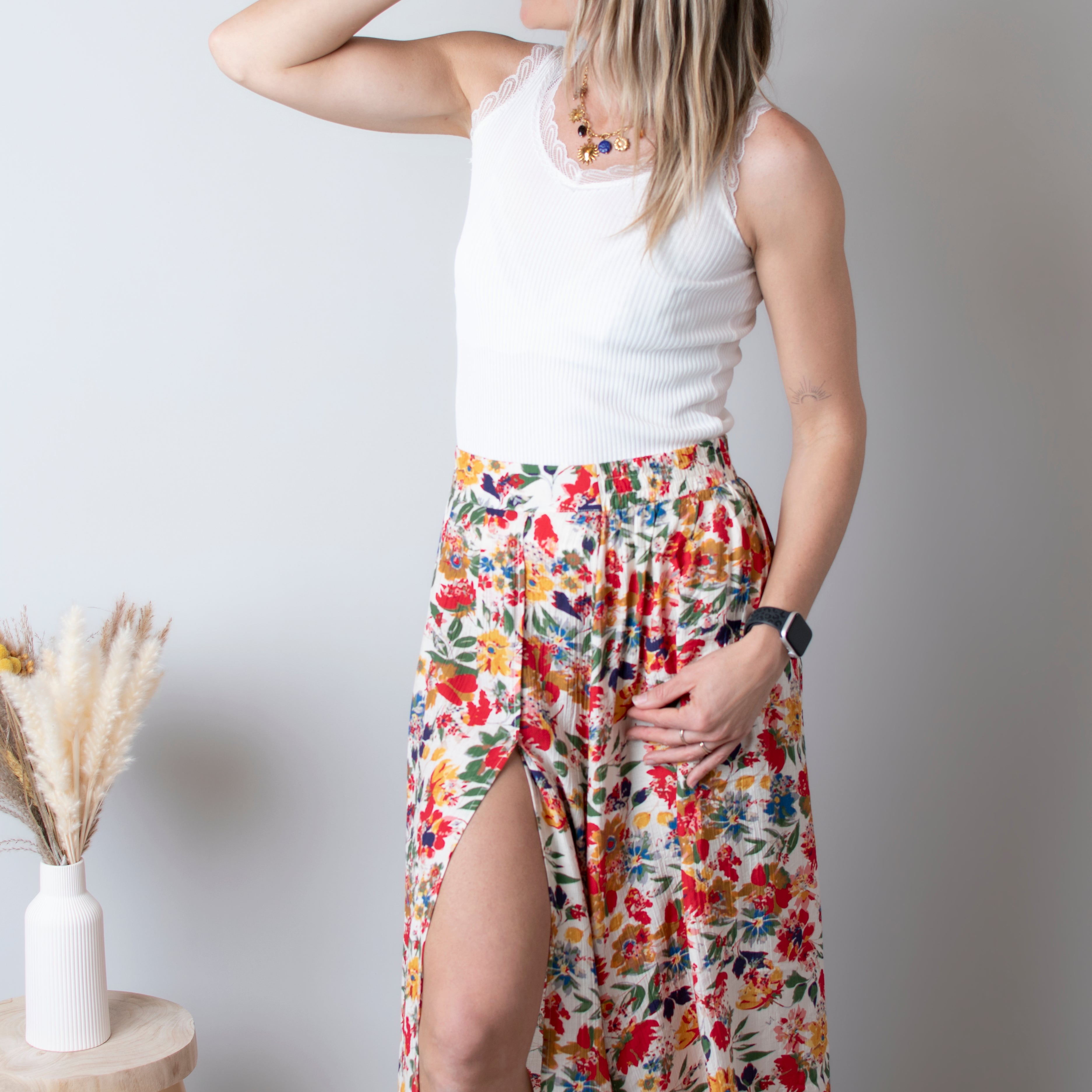 Jupe longue fleuri la boutique de lydie