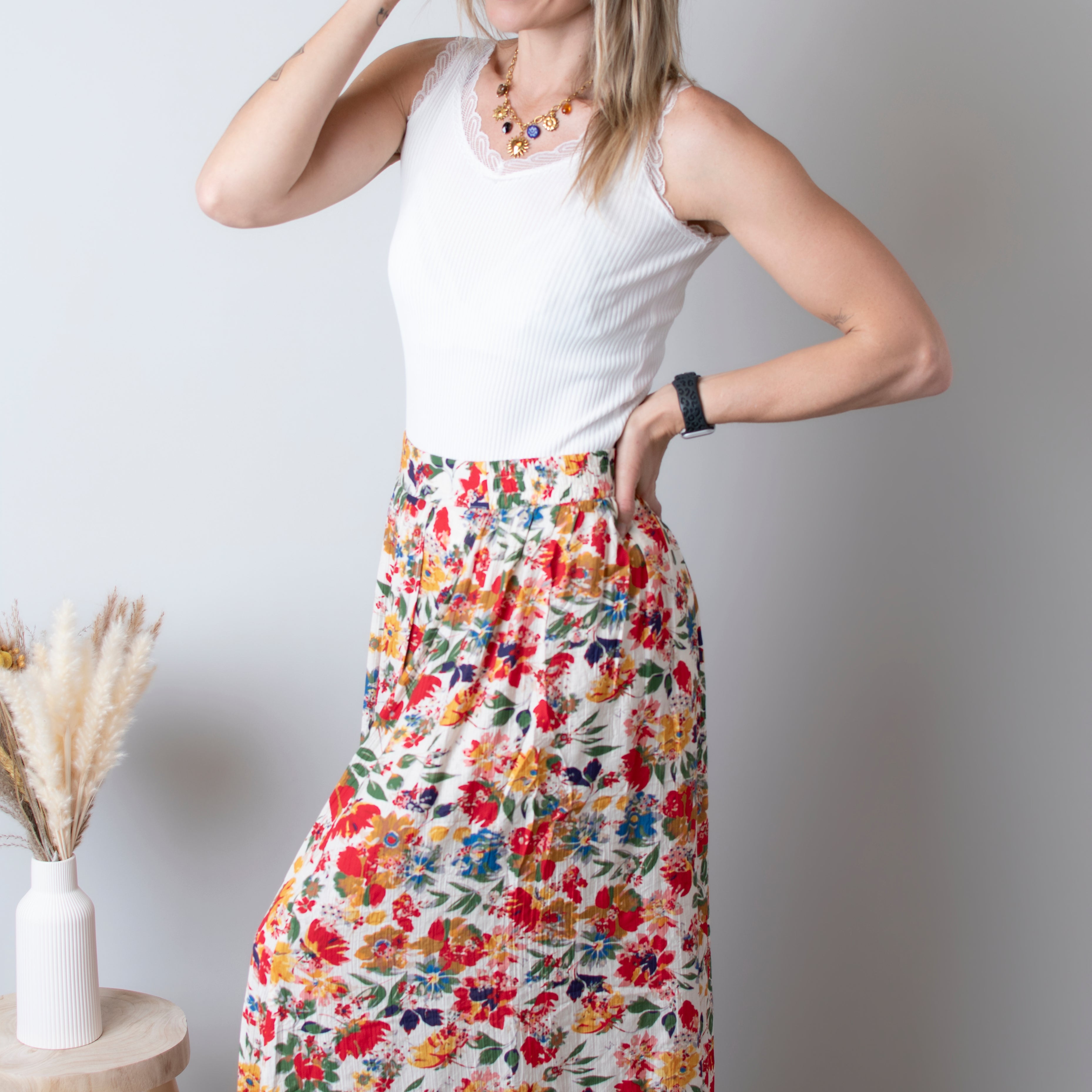 Jupe longue fleuri la boutique de lydie