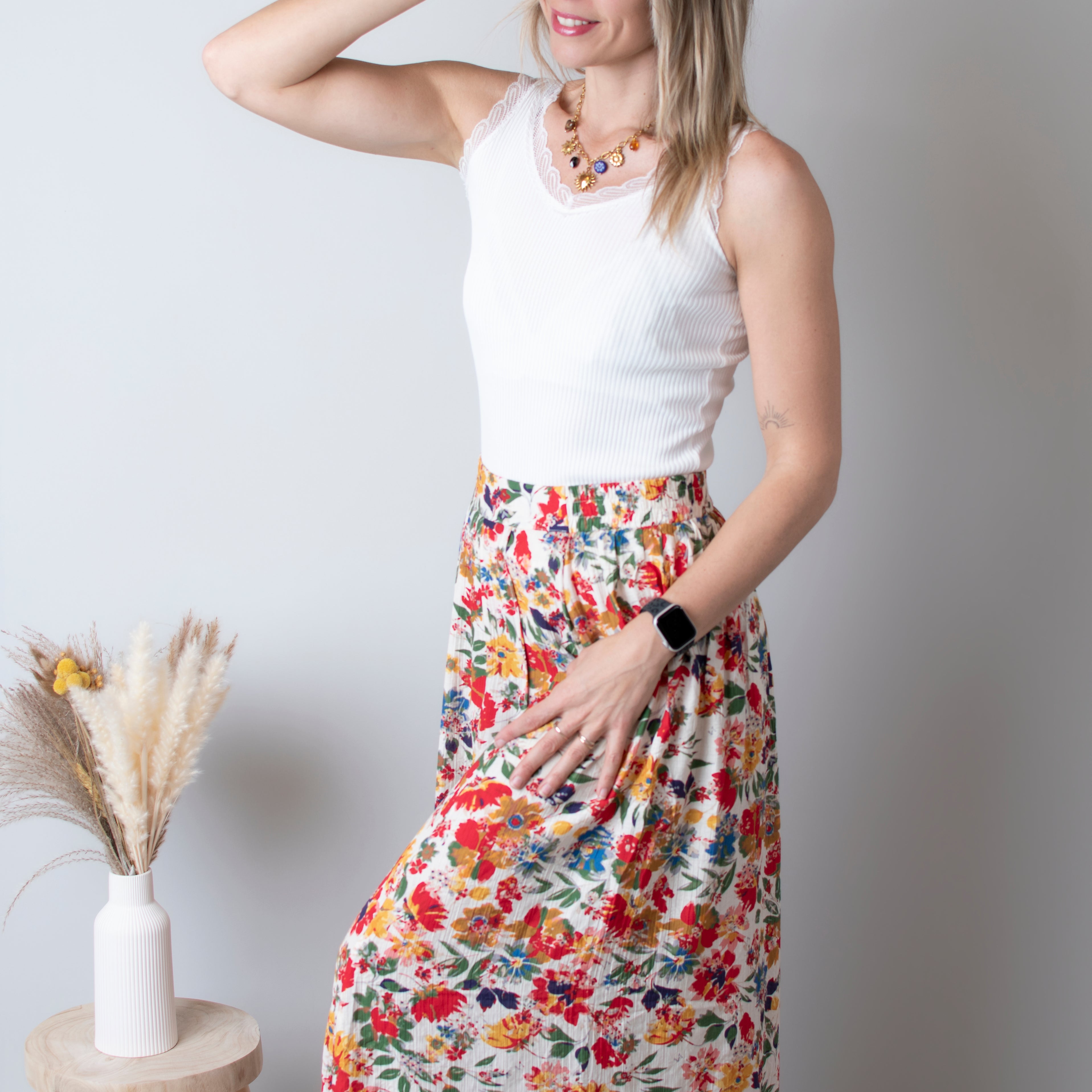 Jupe longue fleuri la boutique de lydie