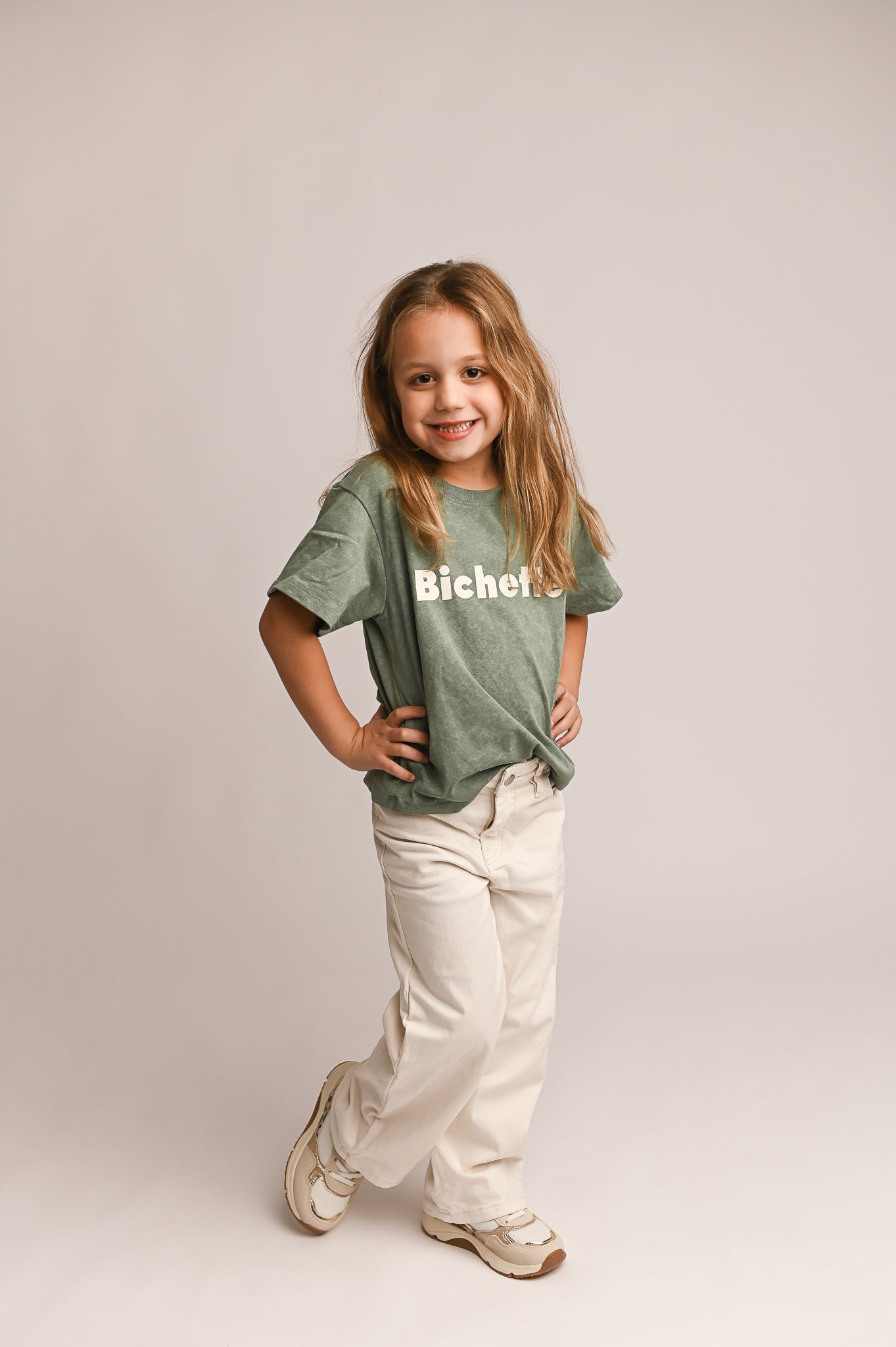 T-shirt kaki effet délavé,