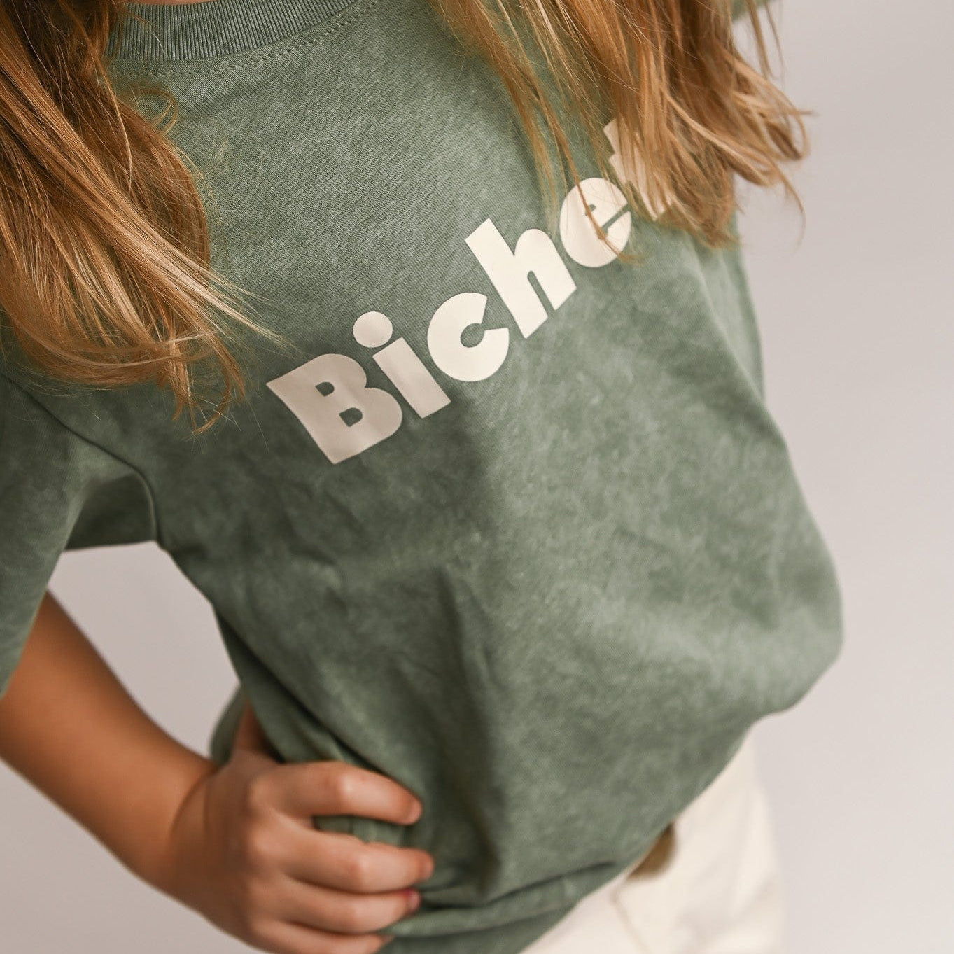 T-shirt kaki effet délavé la boutique de lydie