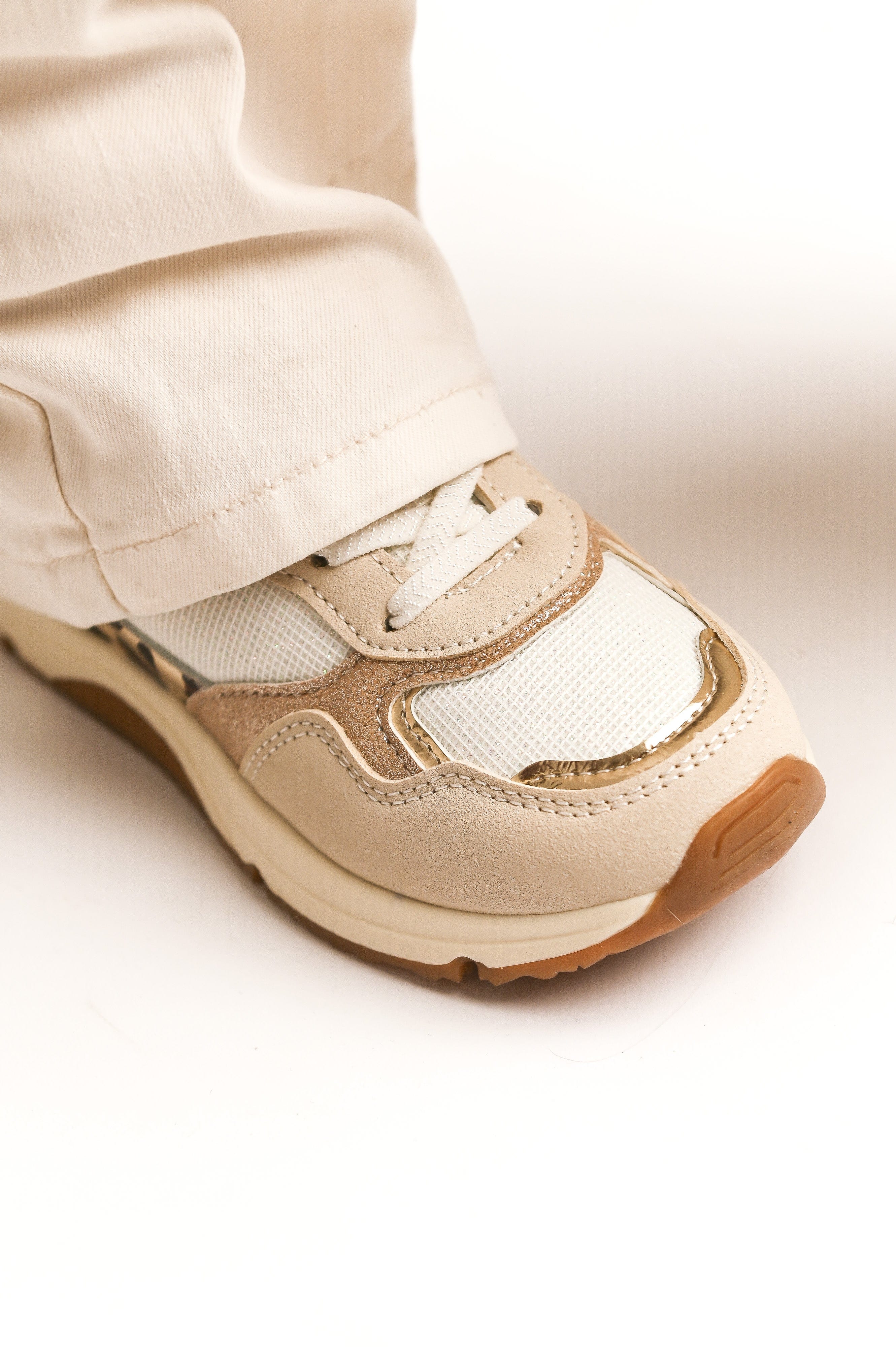 Baskets beiges avec bande léopard la boutique de lydie enfants