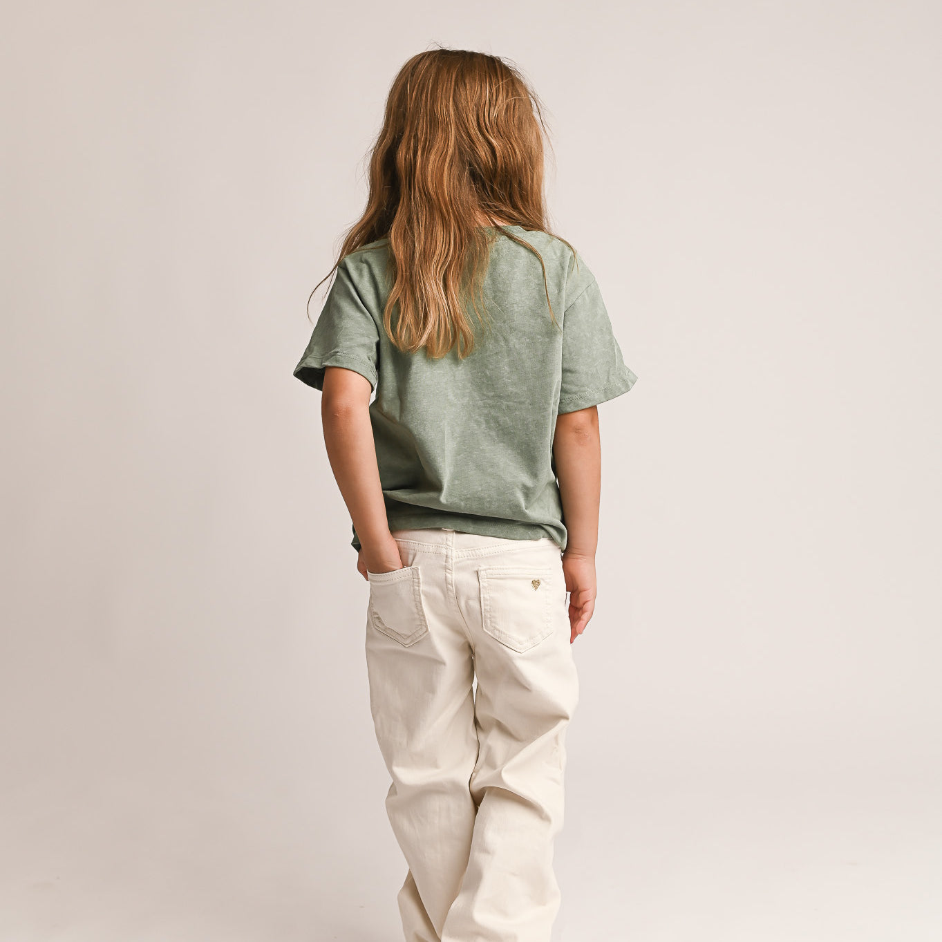 T-shirt kaki effet délavé,