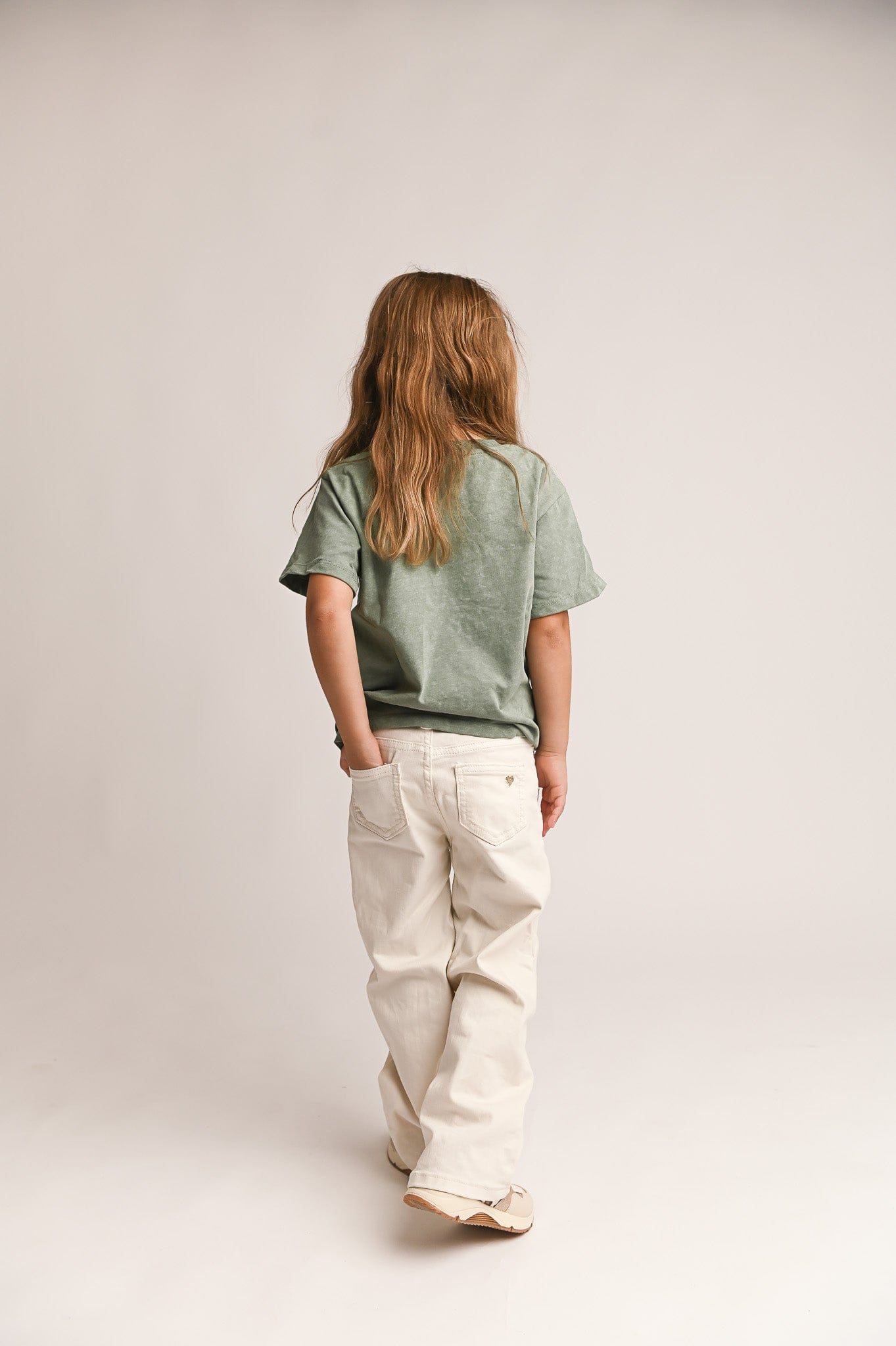 T-shirt kaki effet délavé,