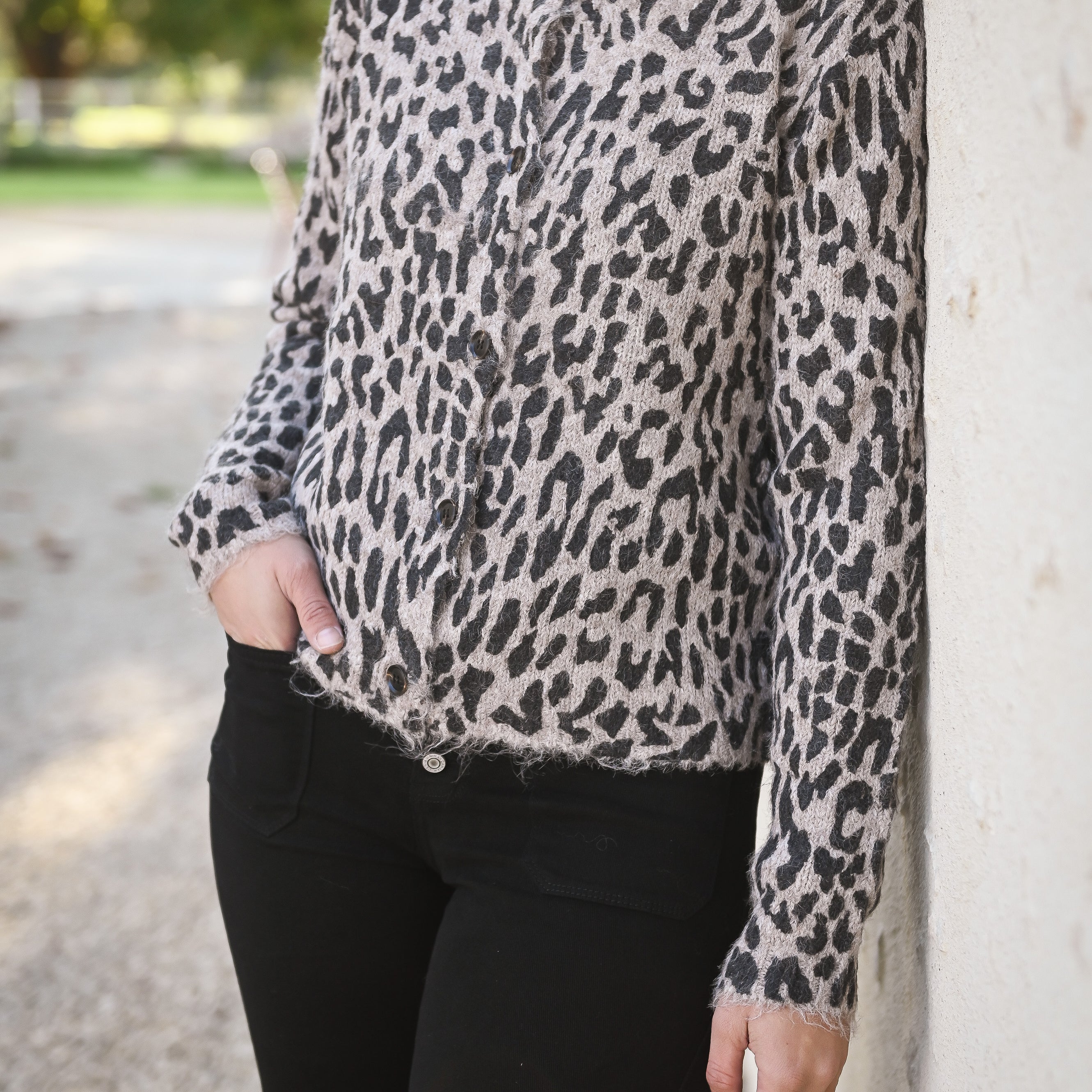 Gilet léopard boutonné la boutique de lydie