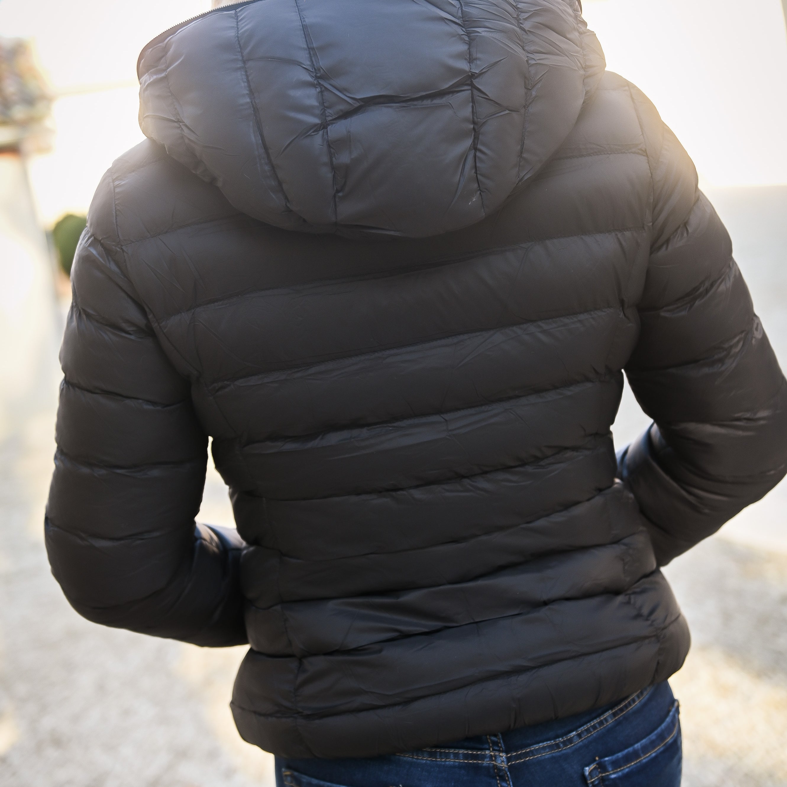 Doudoune réversible noir intérieur fourrure léopard la boutique de lydie