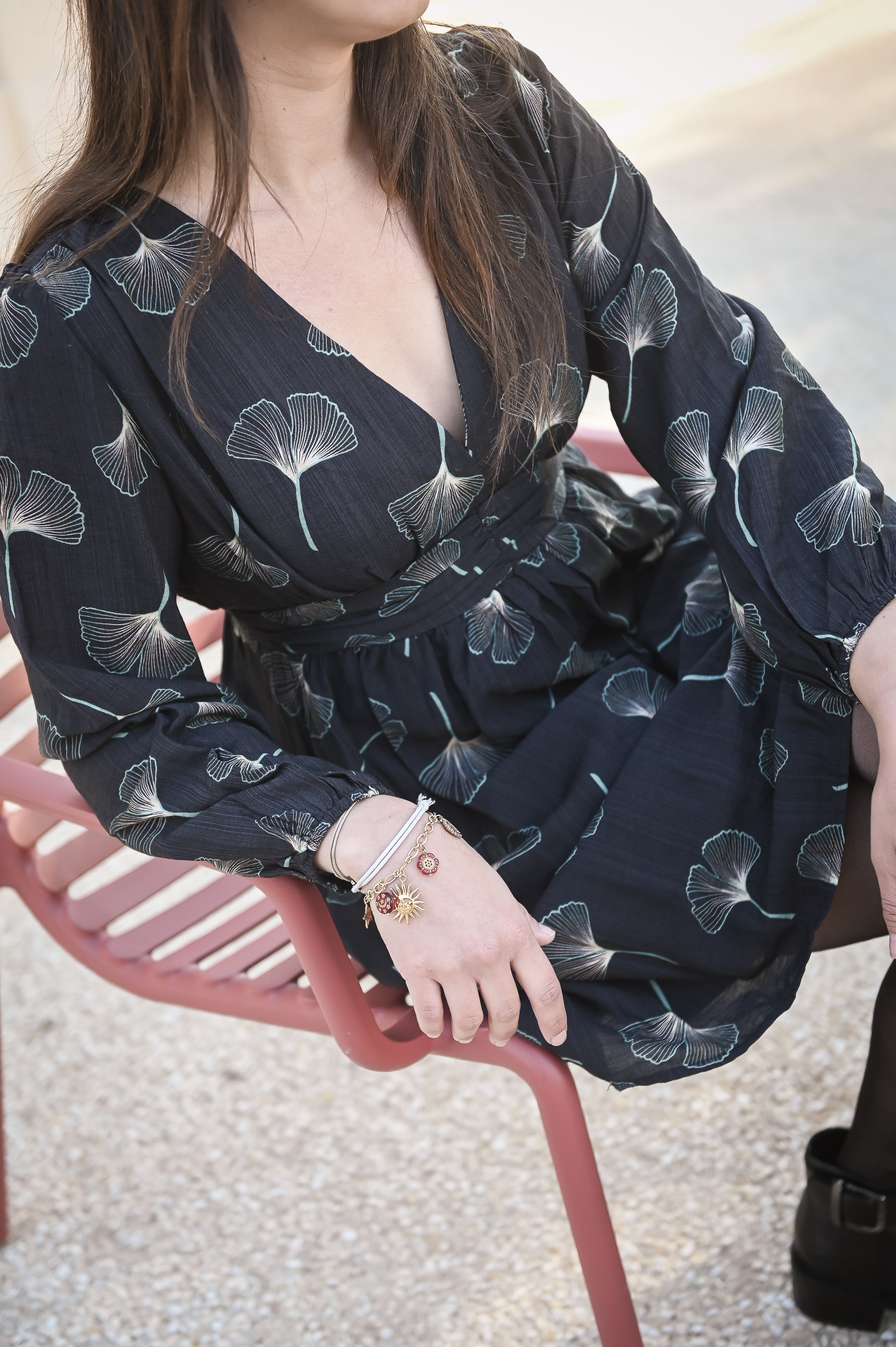 Robe manches longues gris foncé LA Boutique de lydie