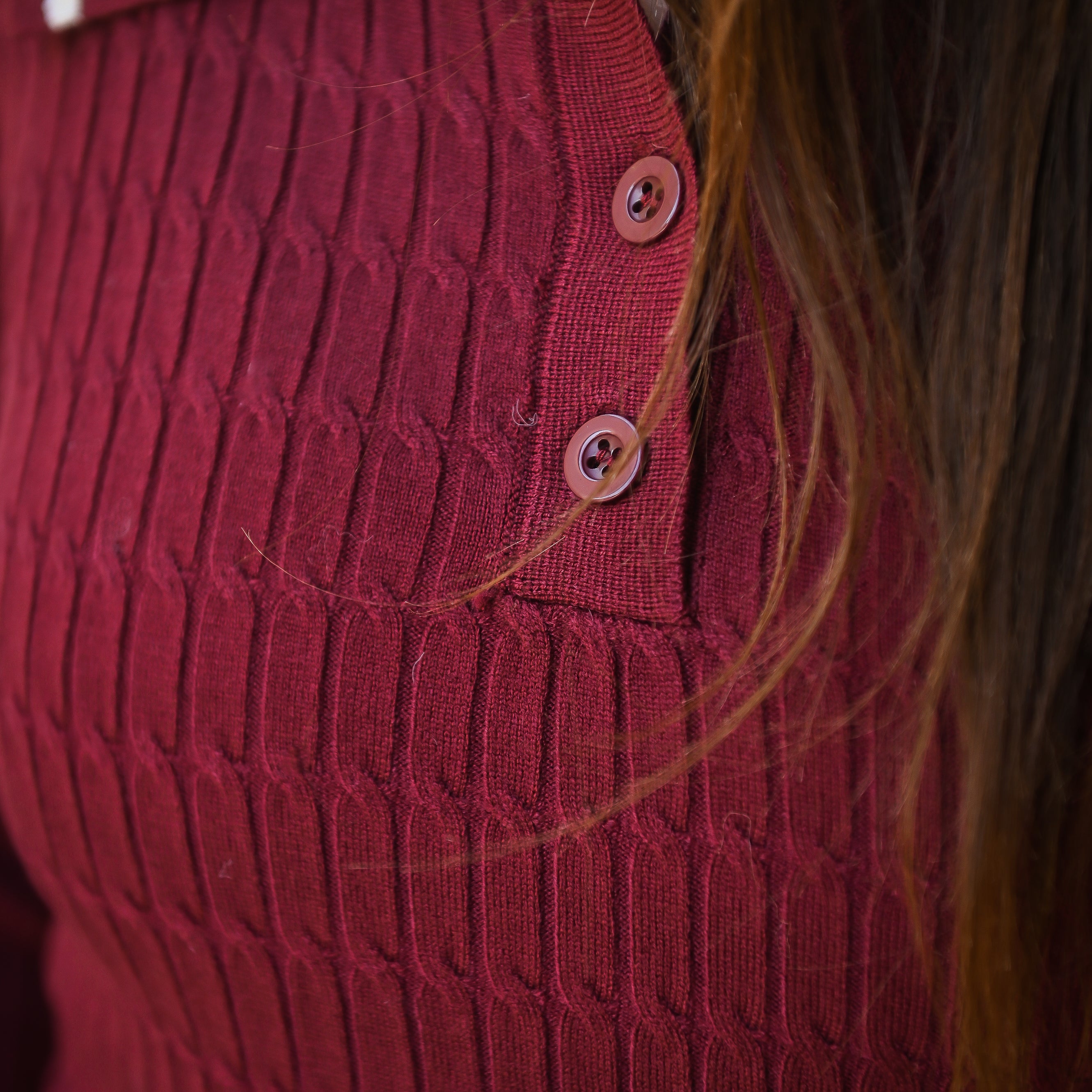 Pull fin bordeaux avec col à revers la boutique de lydie