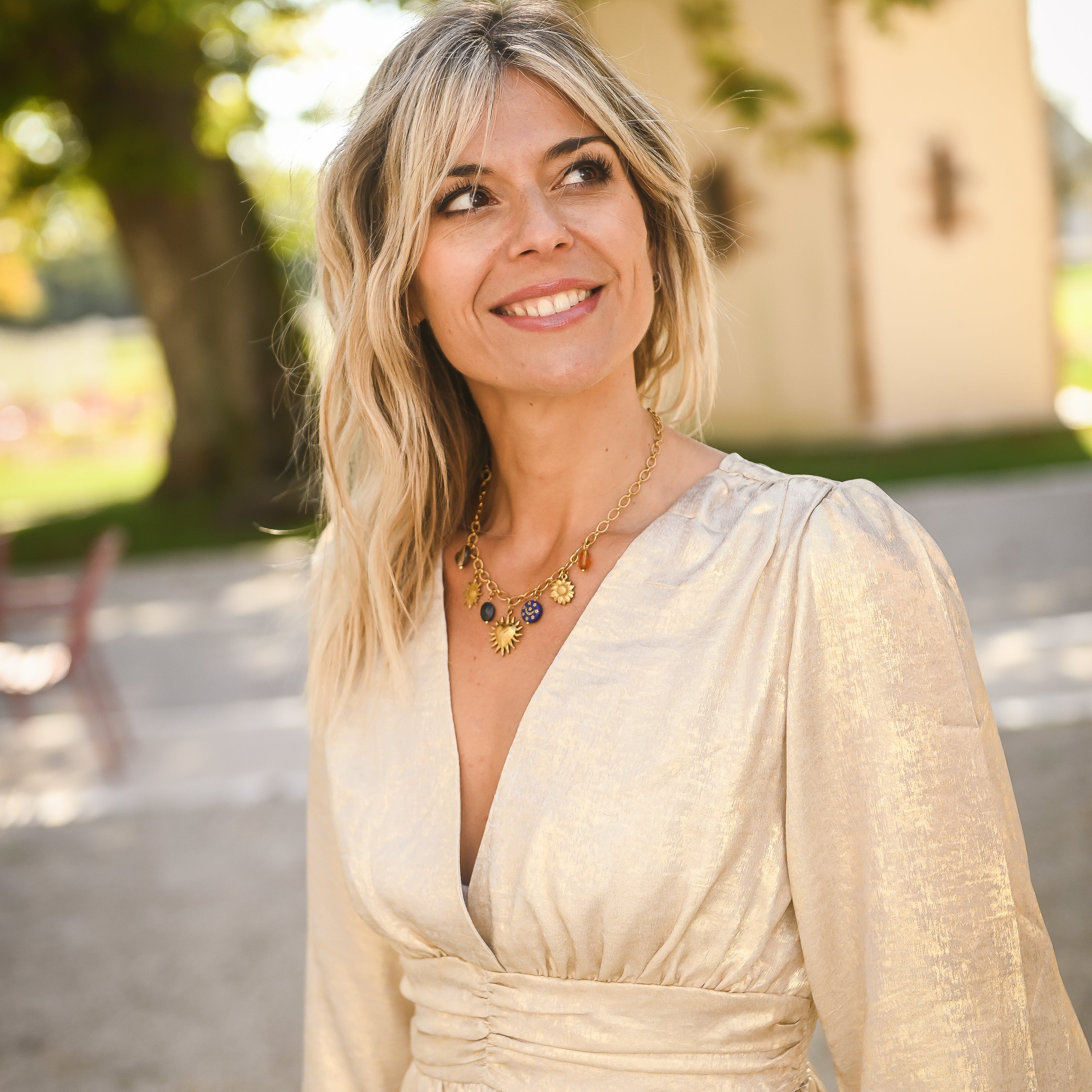 Robe manches longues dorée