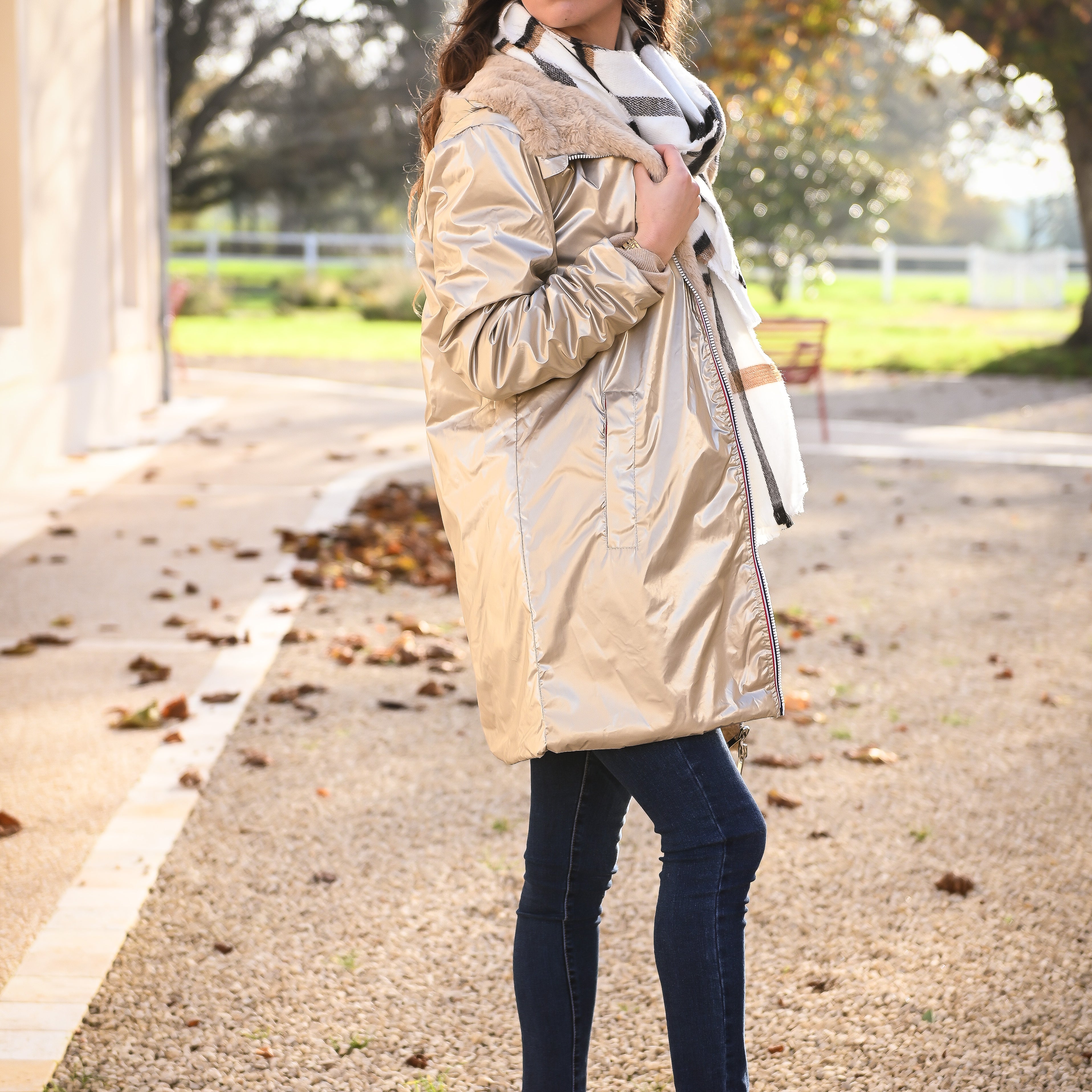 parka or reversible femme mi long