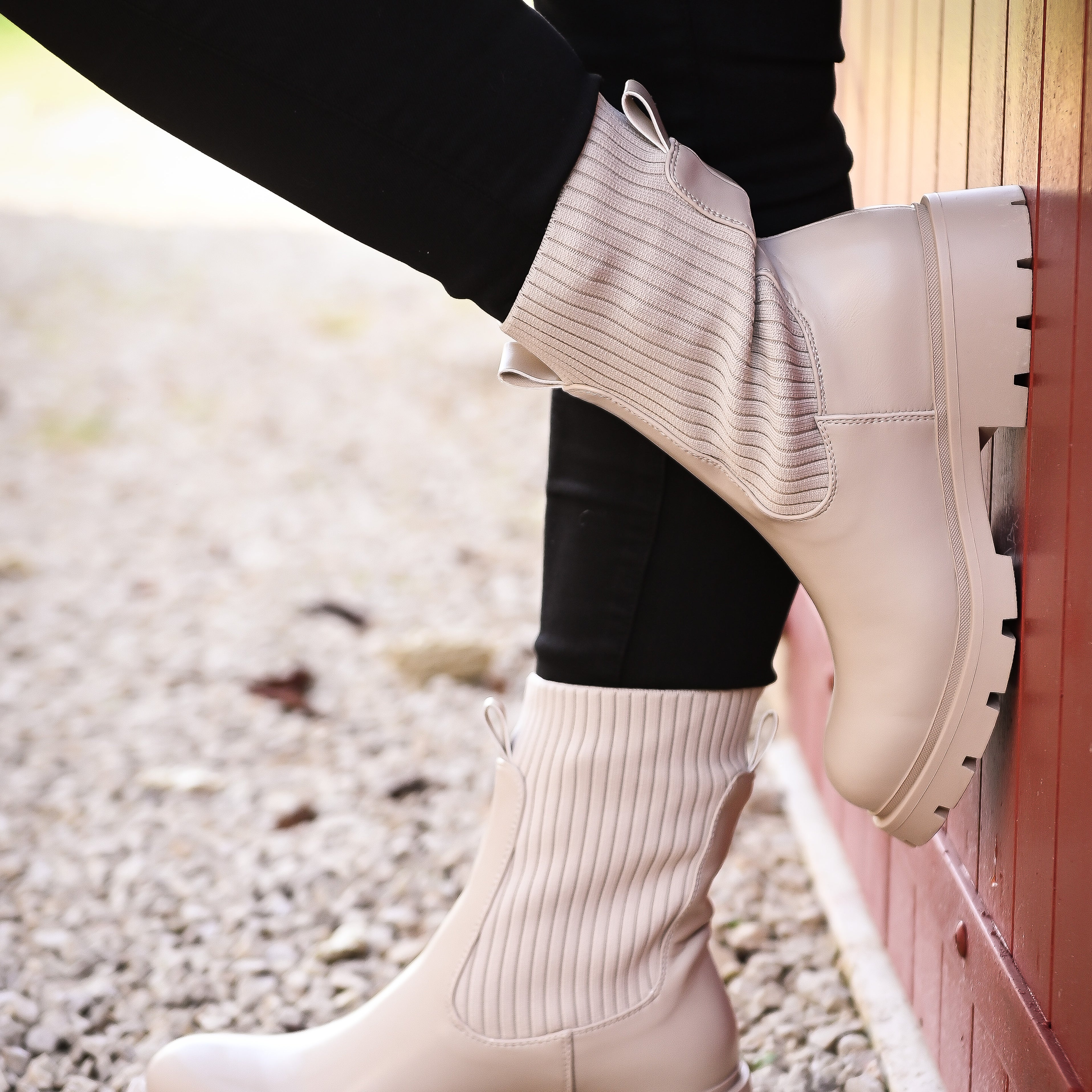 Bottines beige femme