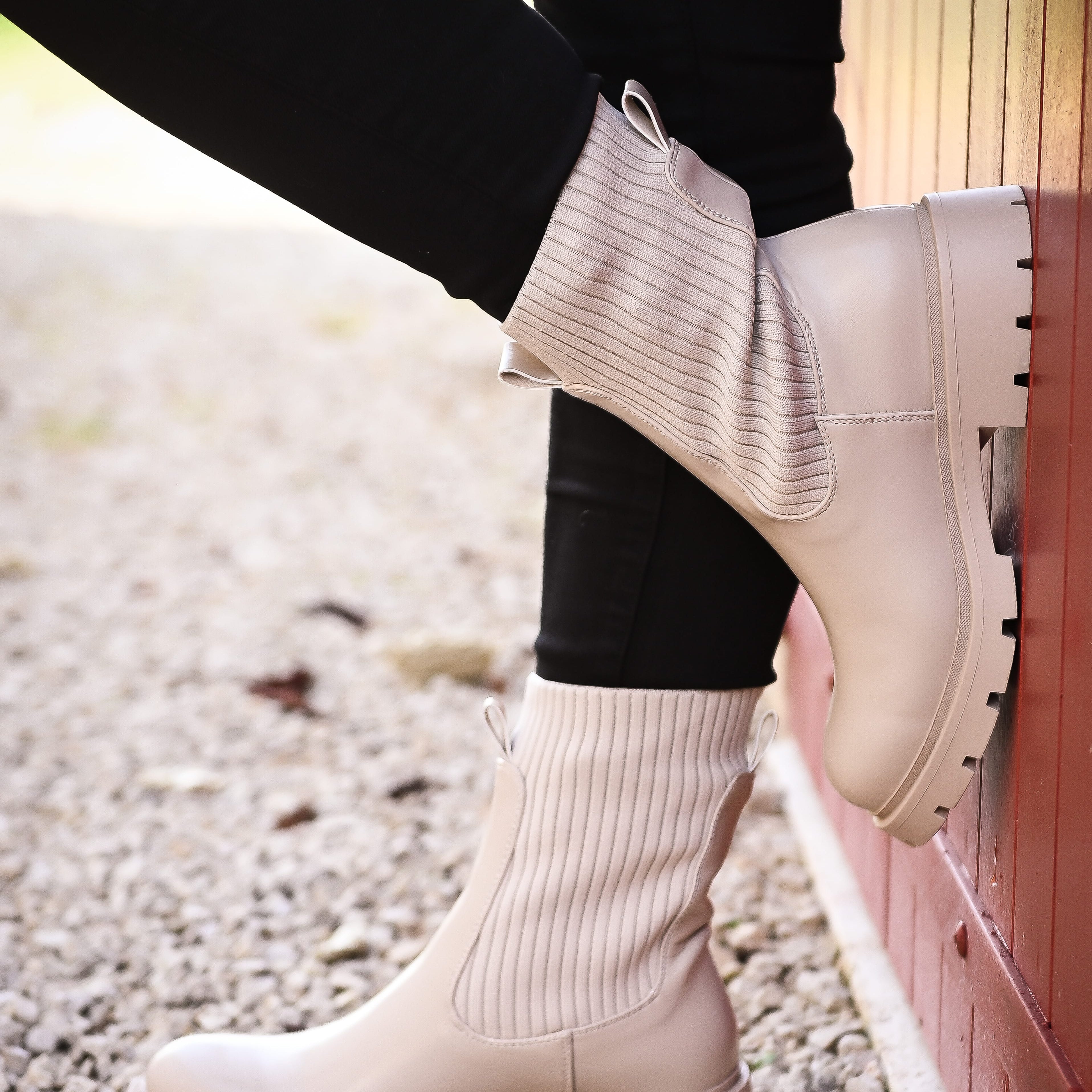 Bottines beige femme