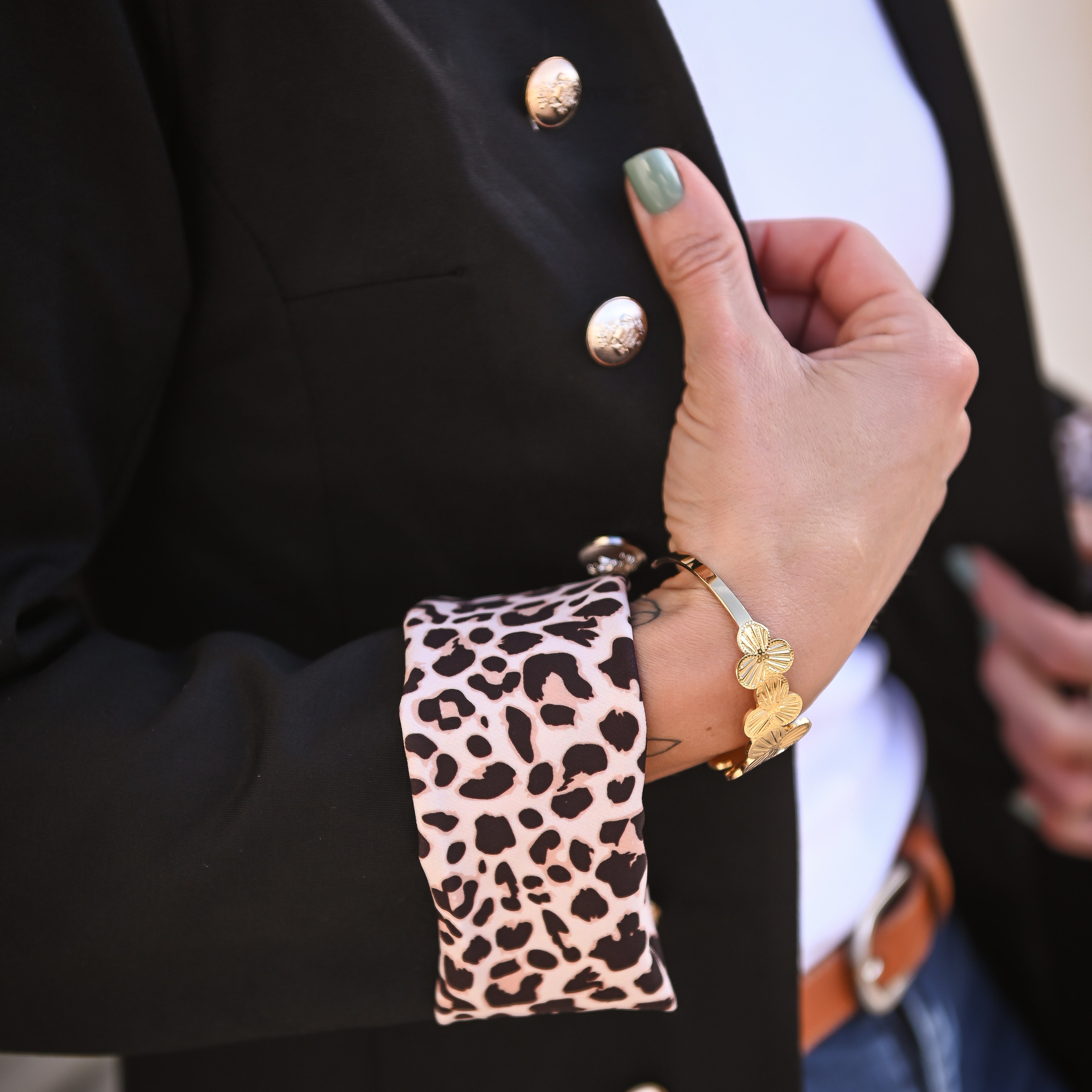 Veste officier noire léopard la boutique de lydie