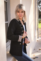 Veste officier noire léopard
