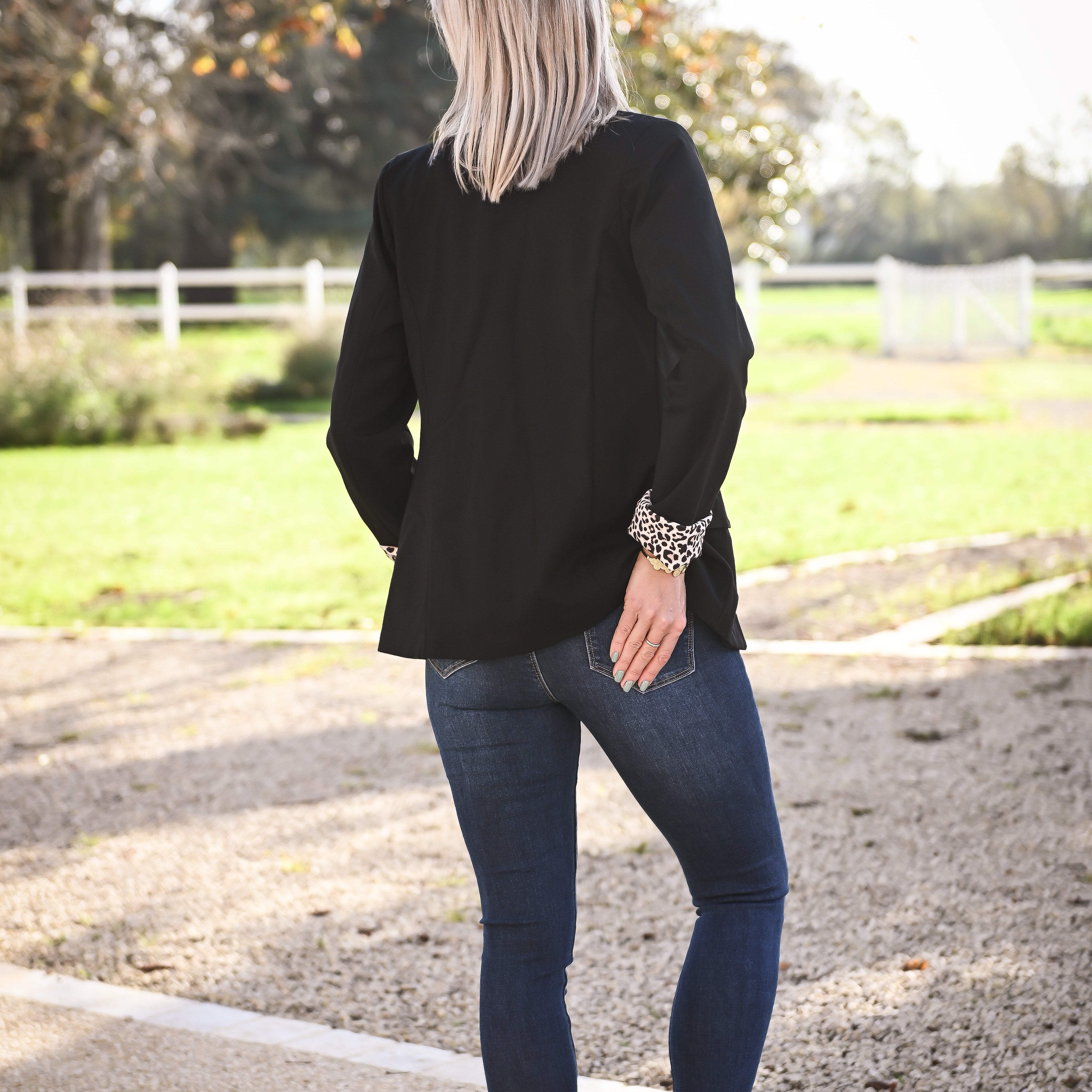 Veste officier noire léopard