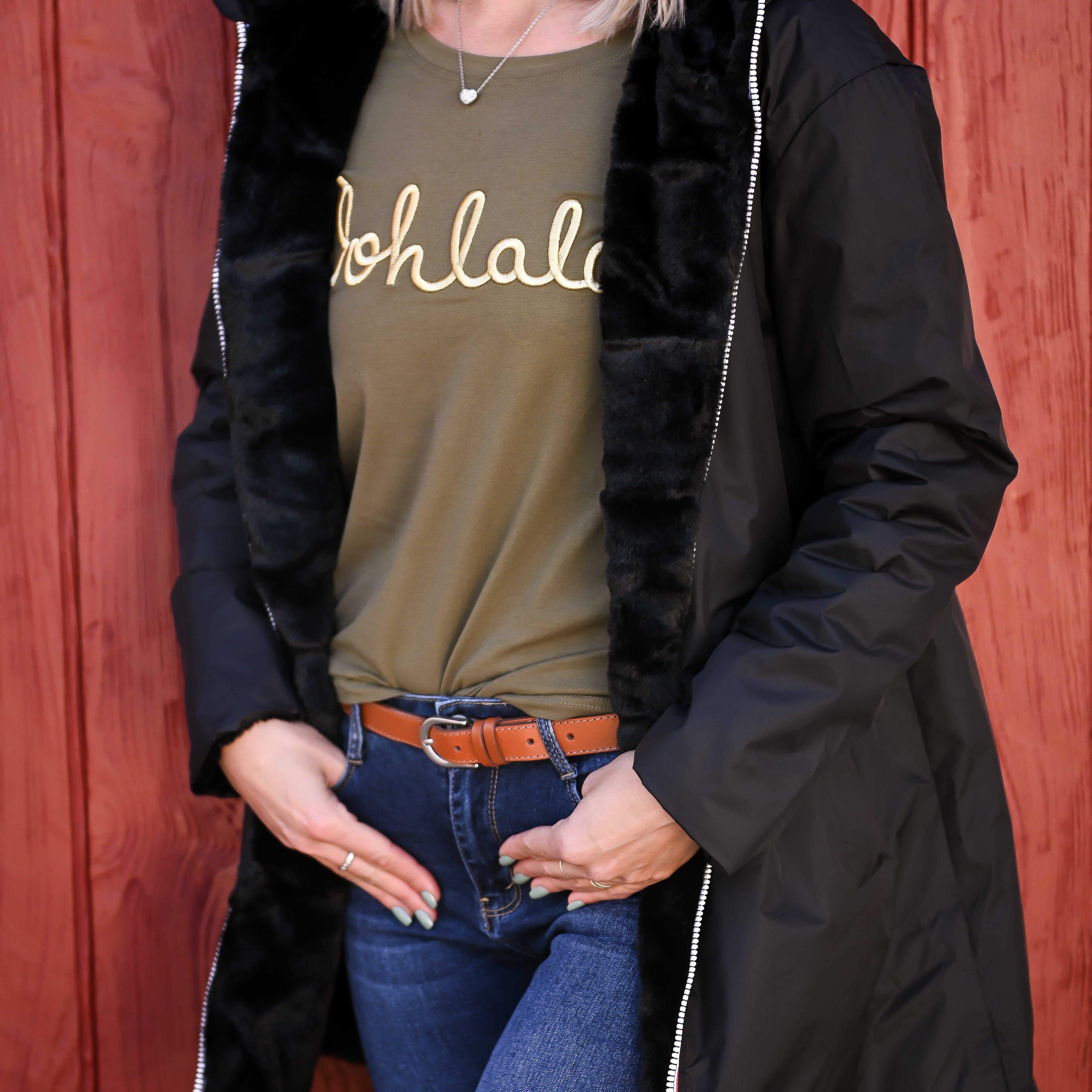 Parka noir imperméable mi longue réversible la boutique de lydie