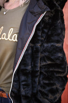 Parka noir imperméable mi longue réversible