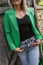 Blazer unis vert avec coeur doré