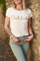 T-shirt Oohlala Blanc brodé doré