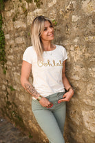 T-shirt Oohlala Blanc brodé doré