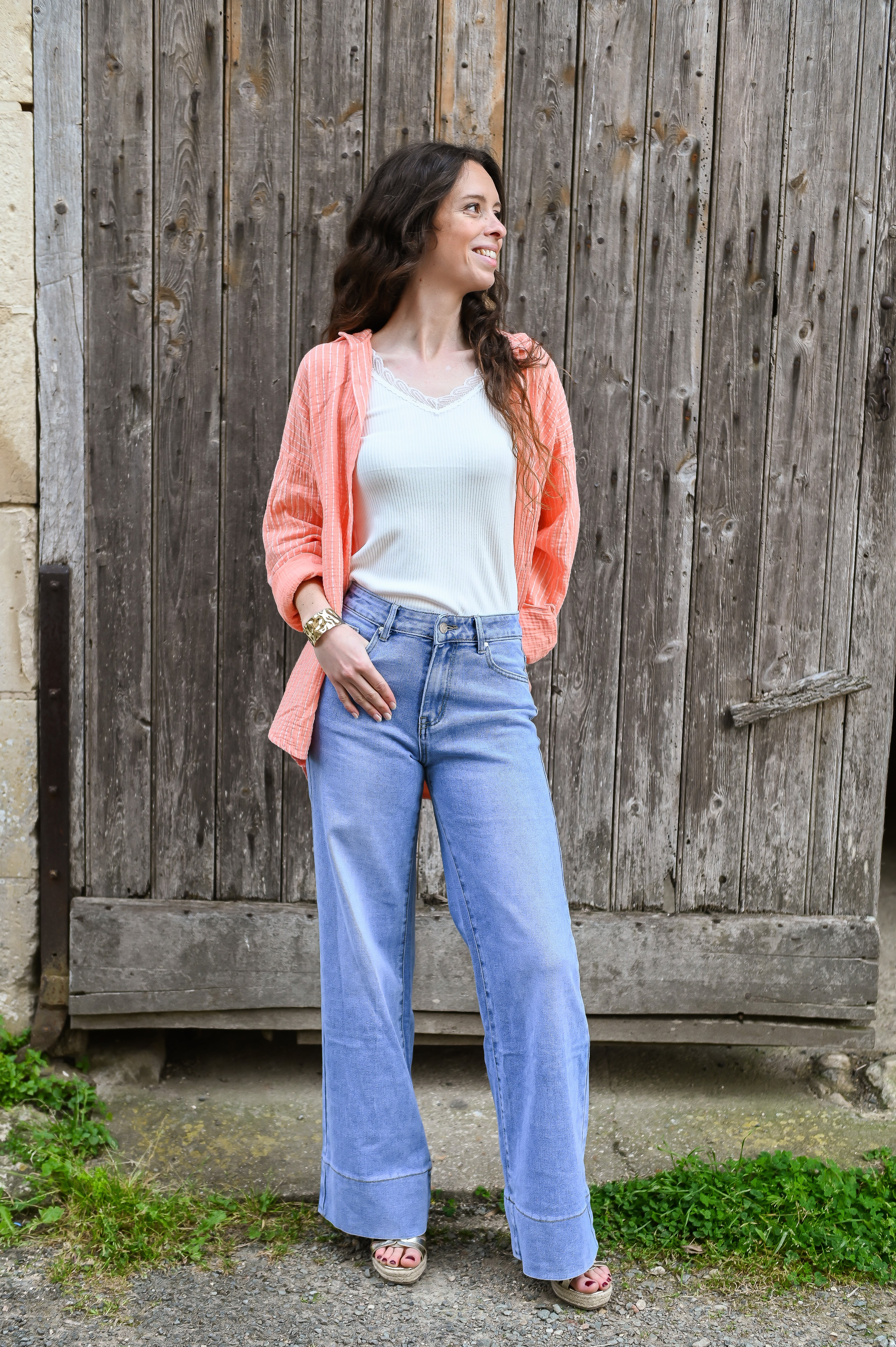Jean Wide leg bleu clair femme a boutique de lydie
