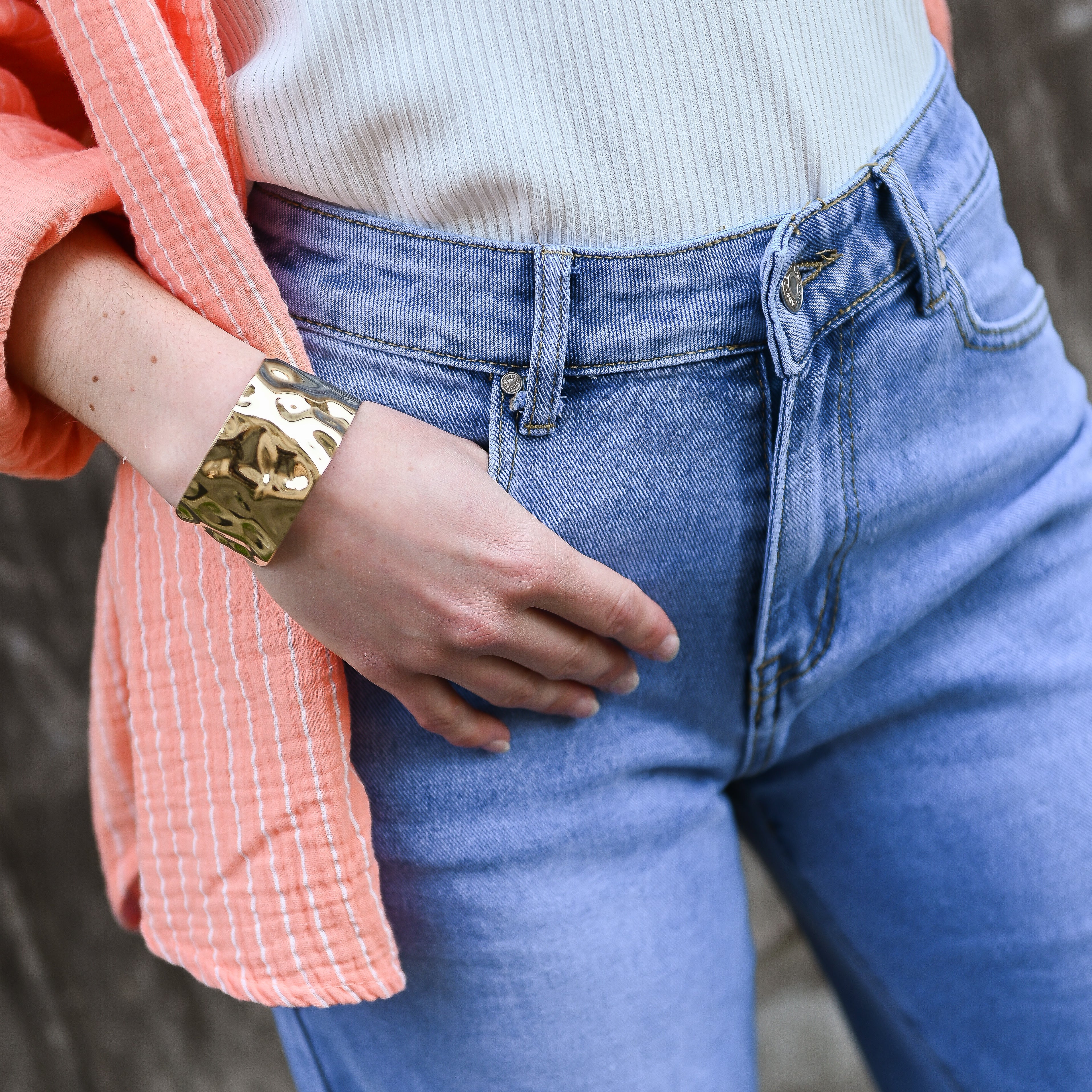 Jean Wide leg bleu clair femme revers