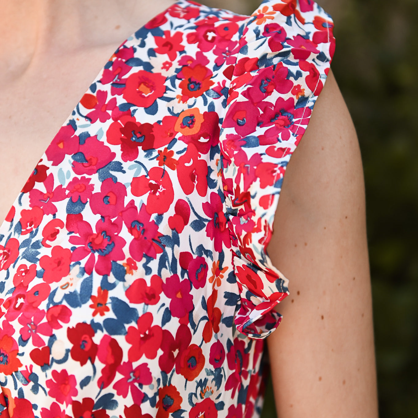 Robe courte fleuri rouge la boutique de lydie