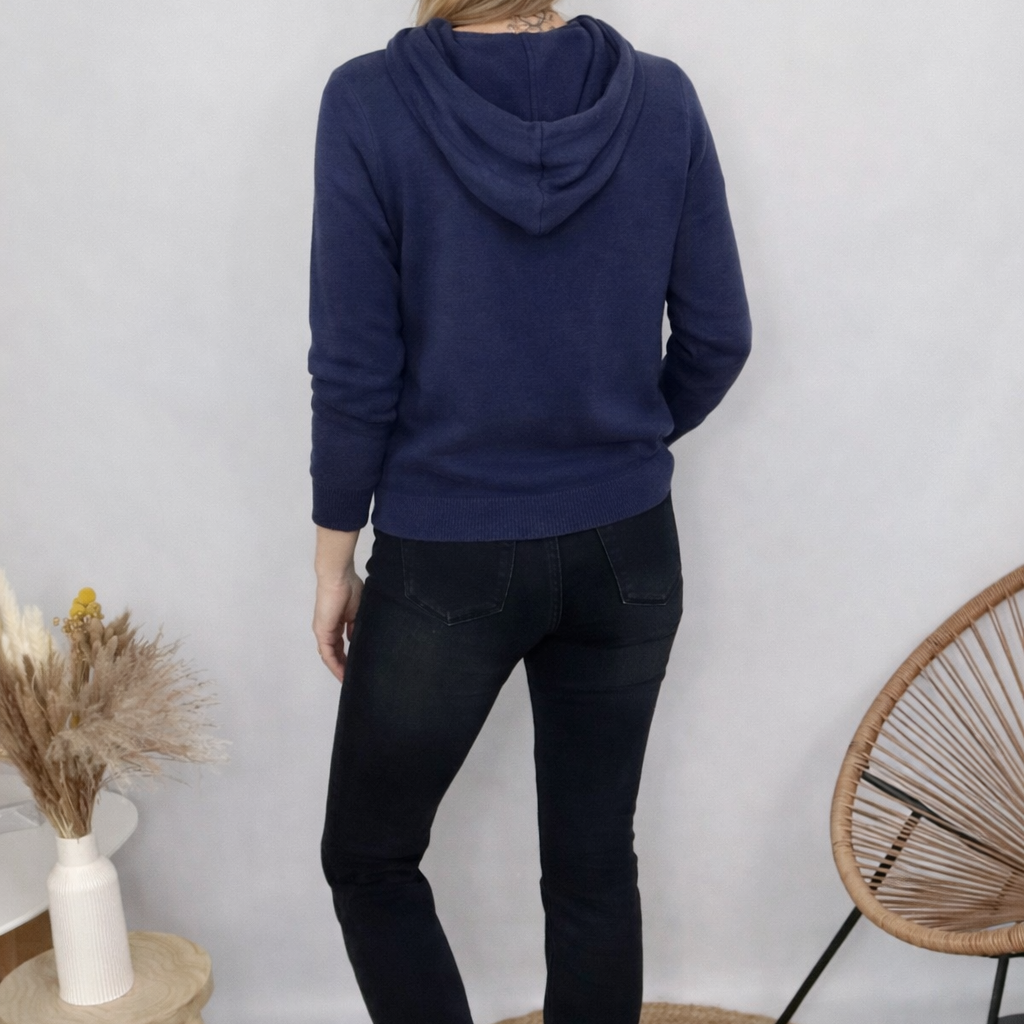 Pull Sweat à Capuche "Oohlala" – Marine